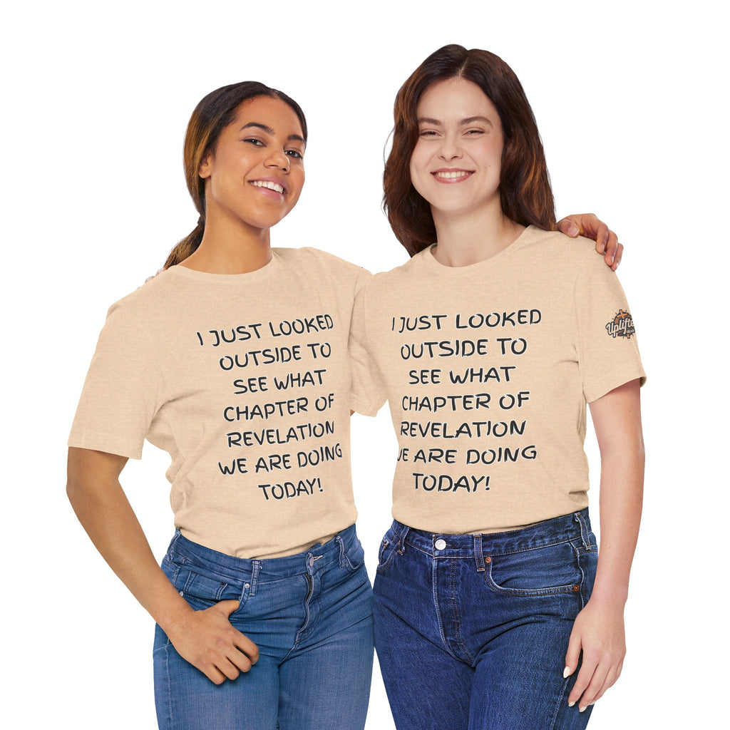 What Chapter of Revelation T-shirt – I Looked Outside My Window Christian T-shirt for End Times Humor & Faith Printify