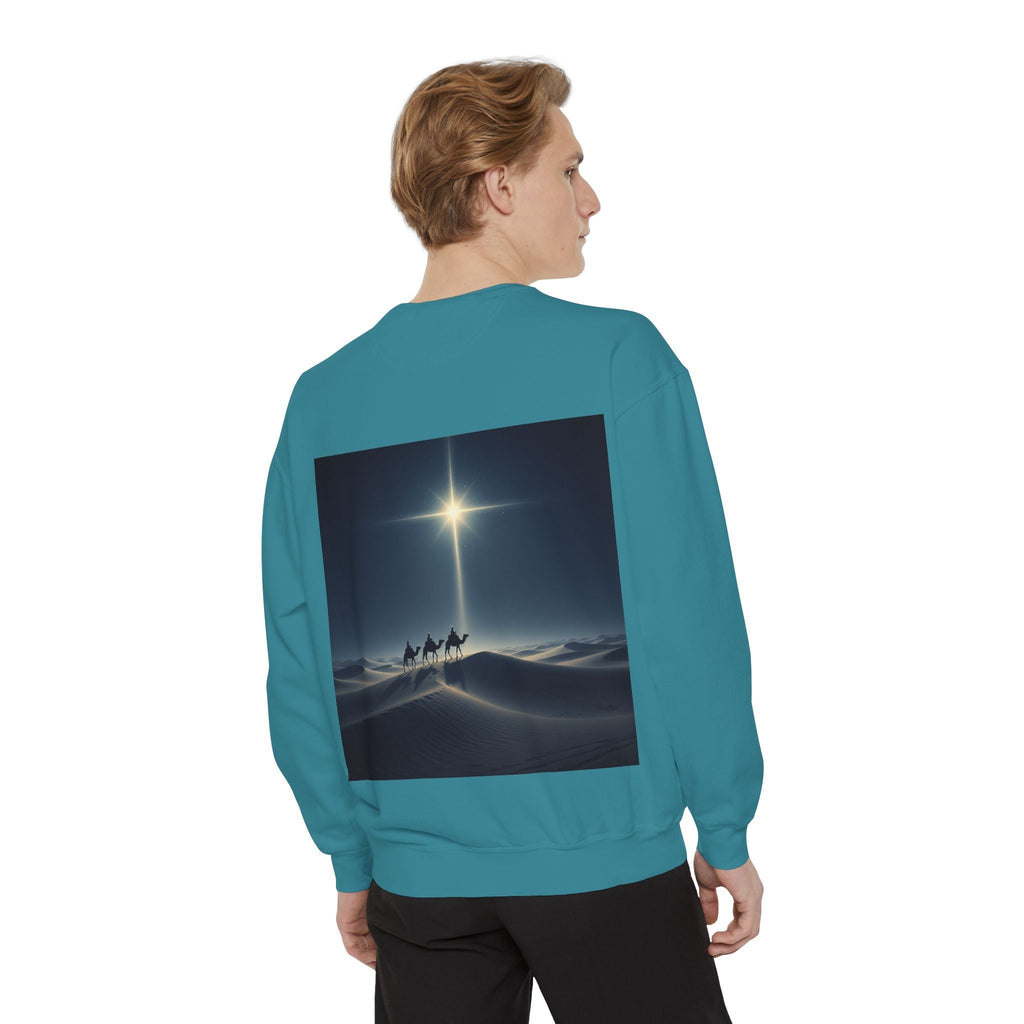 3 Wise Men Sweatshirt – Magi Camels Nativity Journey Christian Christmas Sweatshirt for Epiphany Faith & Holy Night Printify