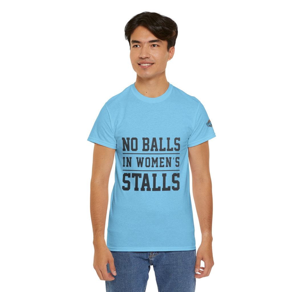 No Balls in Women's Stalls Retro Protest T-Shirt Printify
