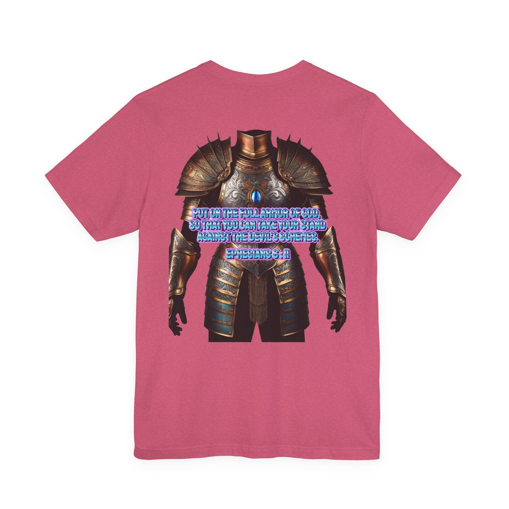 Religious Graphic Tee with Armor Of God Design Unisex Jersey Short Sleeve Tee Printify