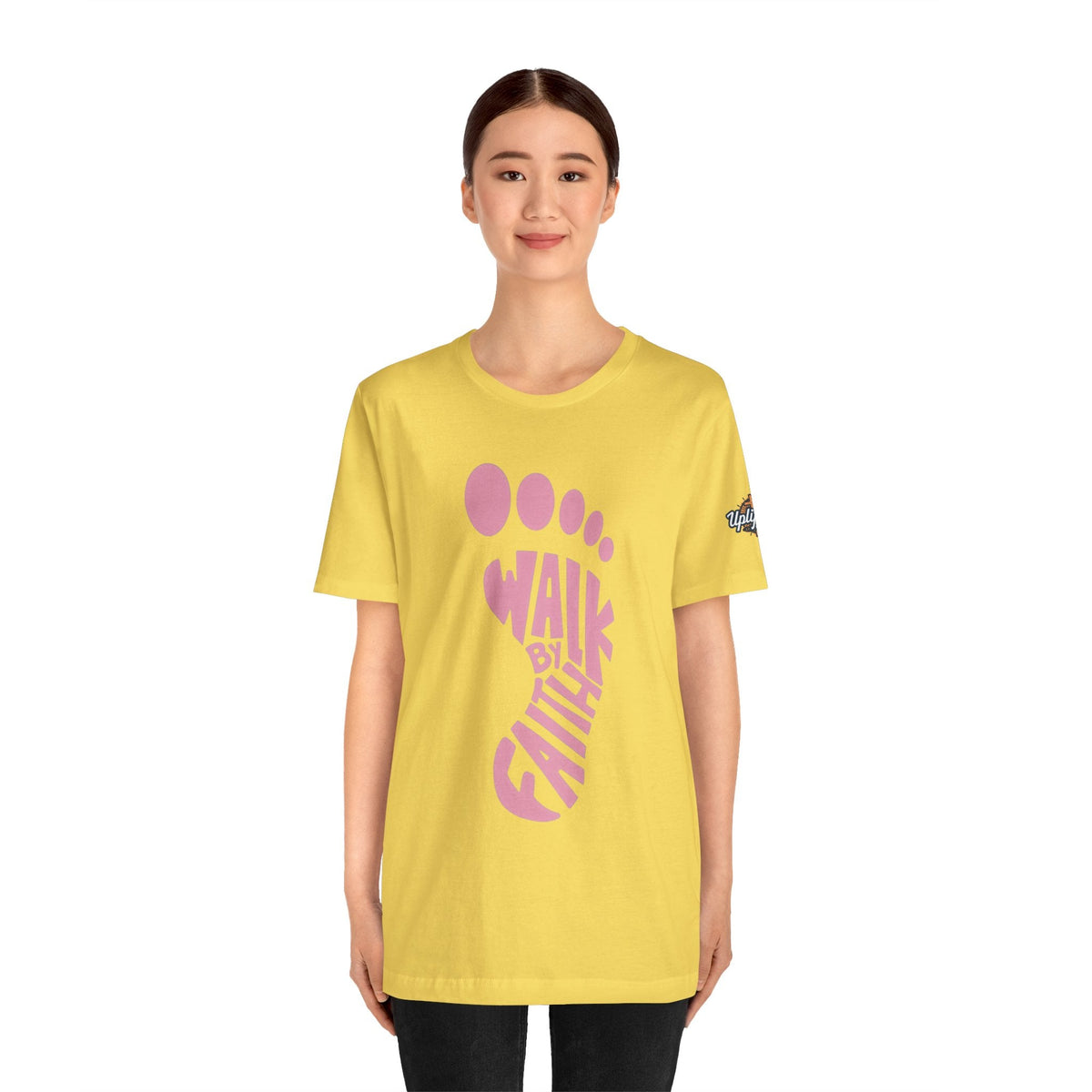 Walk By Faith Footprint T-Shirt Printify