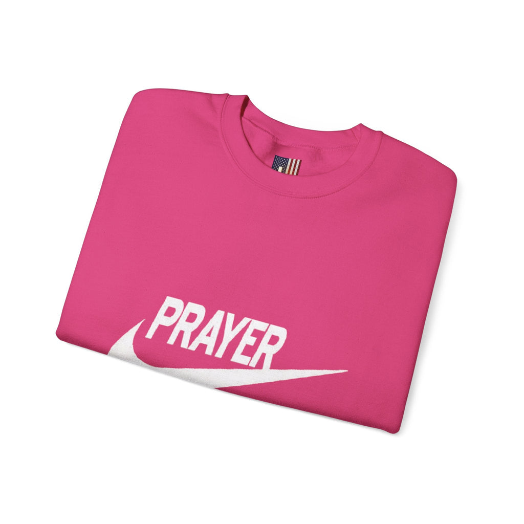 Prayer Just Do It Sweatshirt - Funny Christian Nike Parody Sweatshirt - Faith Gear Printify