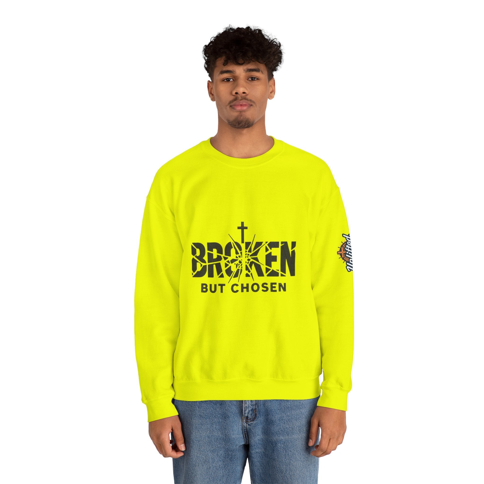 Broken But Chosen Crewneck Sweatshirt Printify
