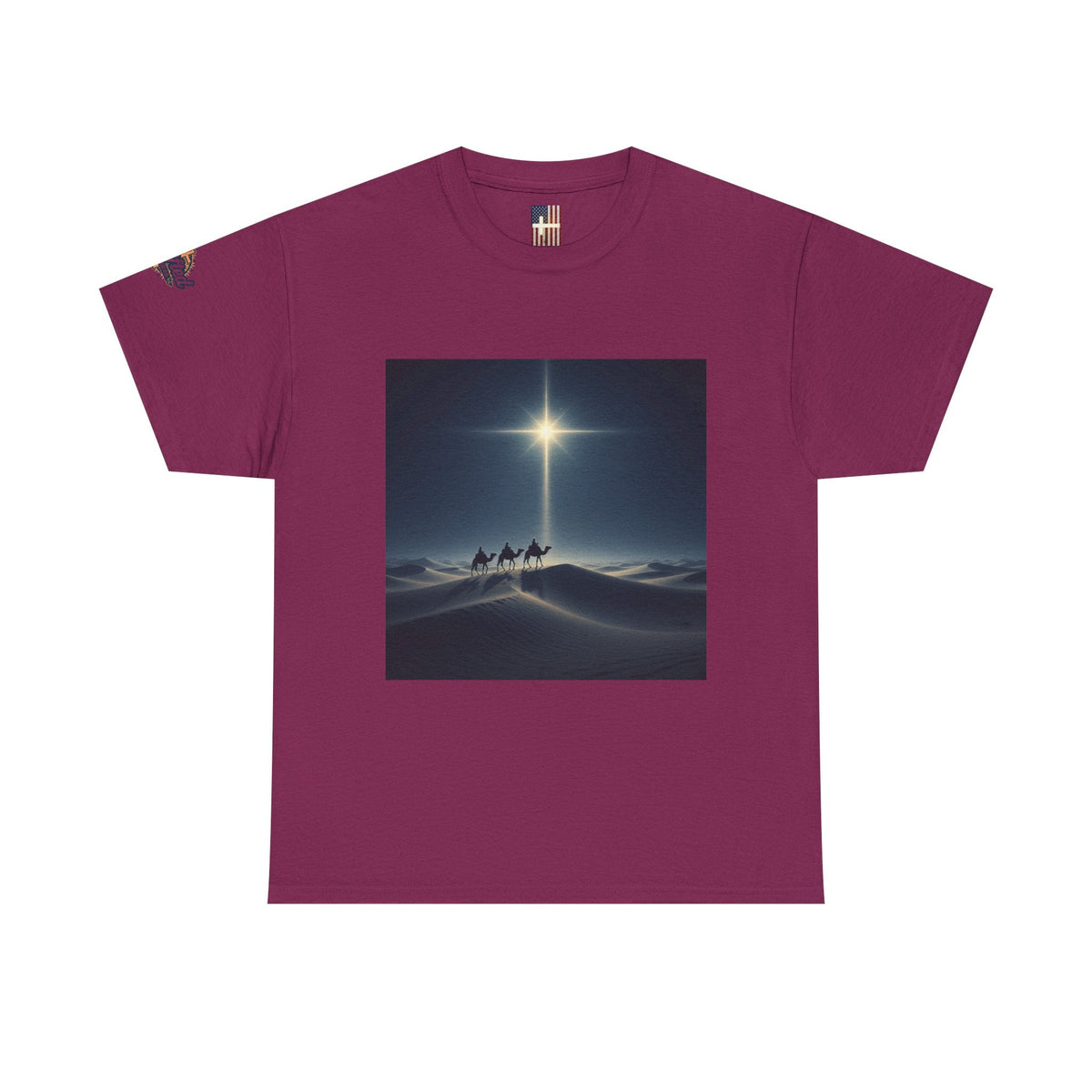 3 Wise Men T-shirt – Magi Camels Nativity Journey Christian Christmas T-shirt for Epiphany Faith & Holy Night Printify