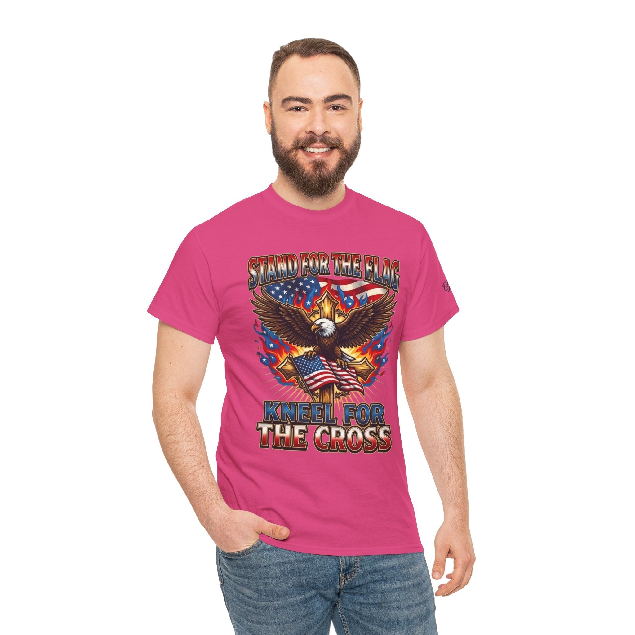 Stand for the Flag Kneel for the Cross T-shirt | Patriotic Eagle T-shirt Printify