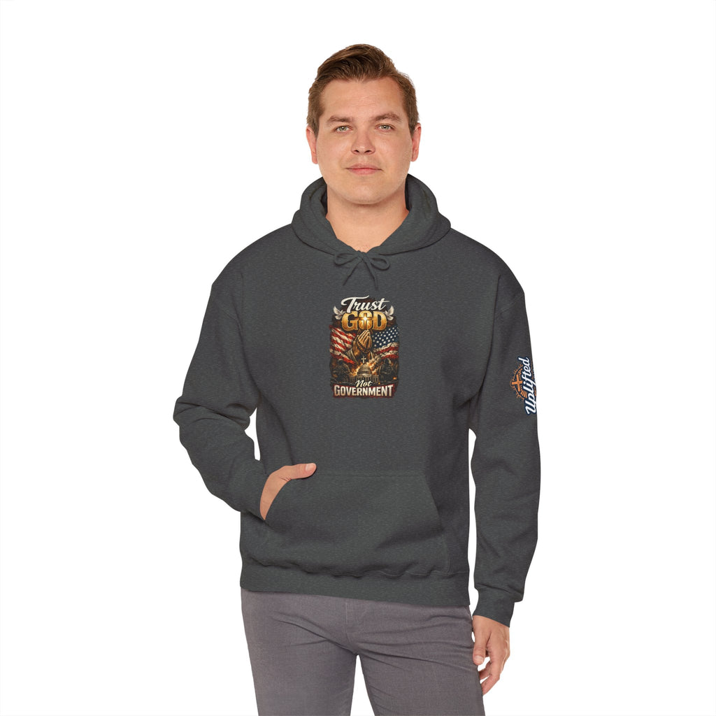 Trust God Not Government Hoodie — Vintage Patriotic Christian Hoodie Printify