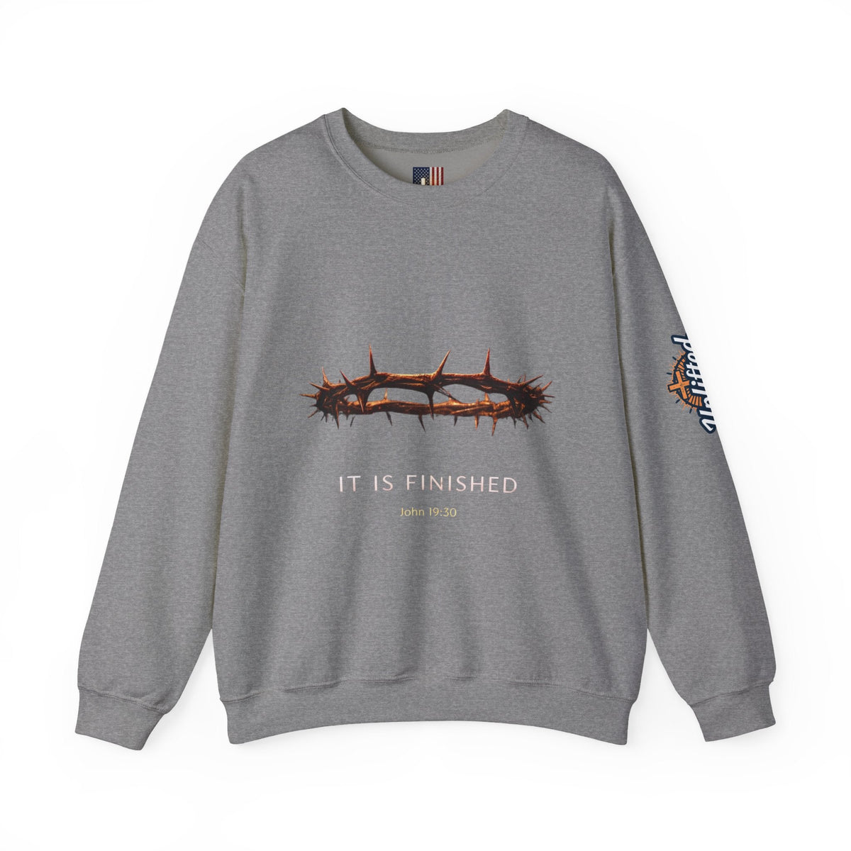 It Is Finished Crown of Thorns Sweatshirt — Christian John 19:30 Faith Sweatshirt Printify