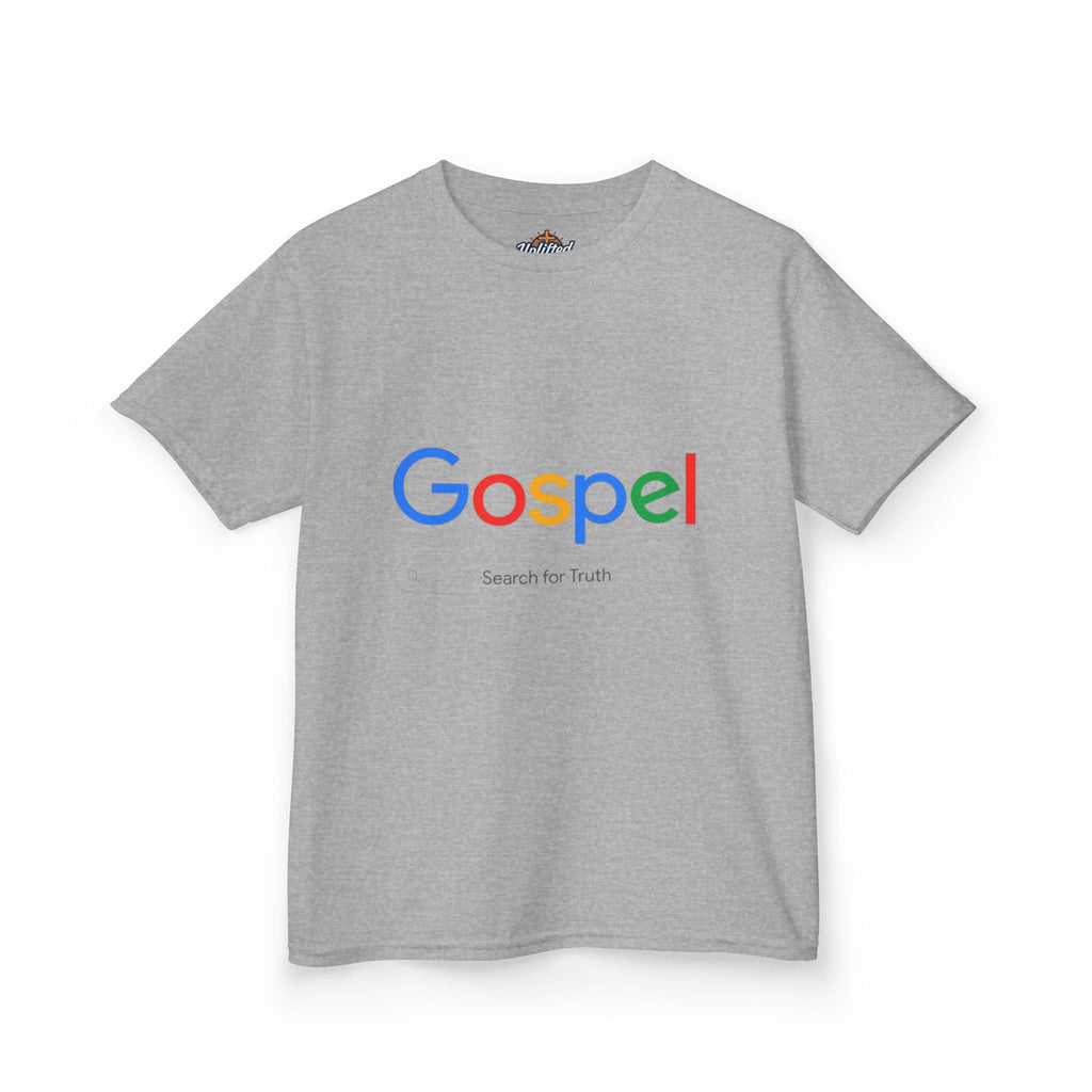 Kids Tee — "Gospel" Colorful Search-Style Logo Printify