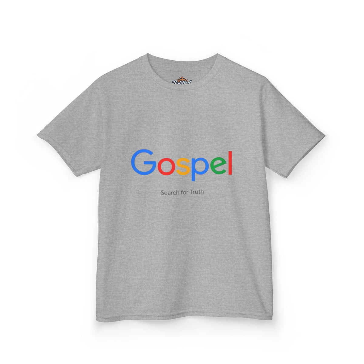 Kids Tee — "Gospel" Colorful Search-Style Logo Printify