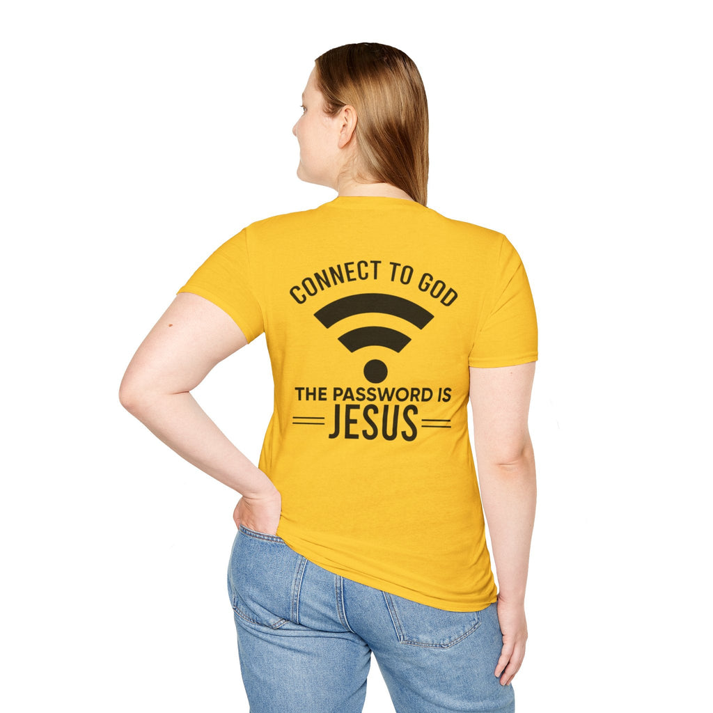 Connect to God T-shirt - WIFI Password is Jesus - Funny Christian Faith T-shirt Printify