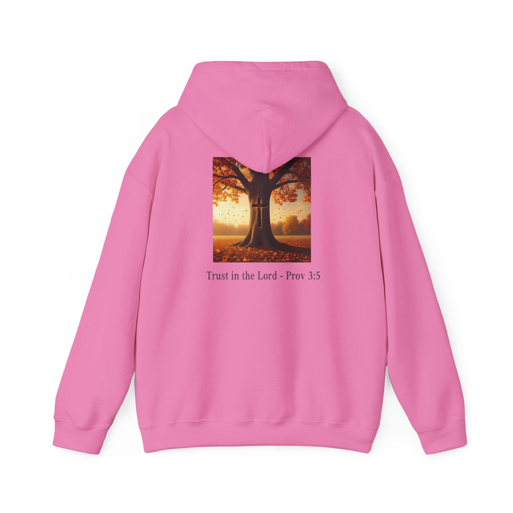 Trust in the Lord Hoodie – Autumn Tree Proverbs 3:5 Christian Hoodie for Cozy Faith Printify