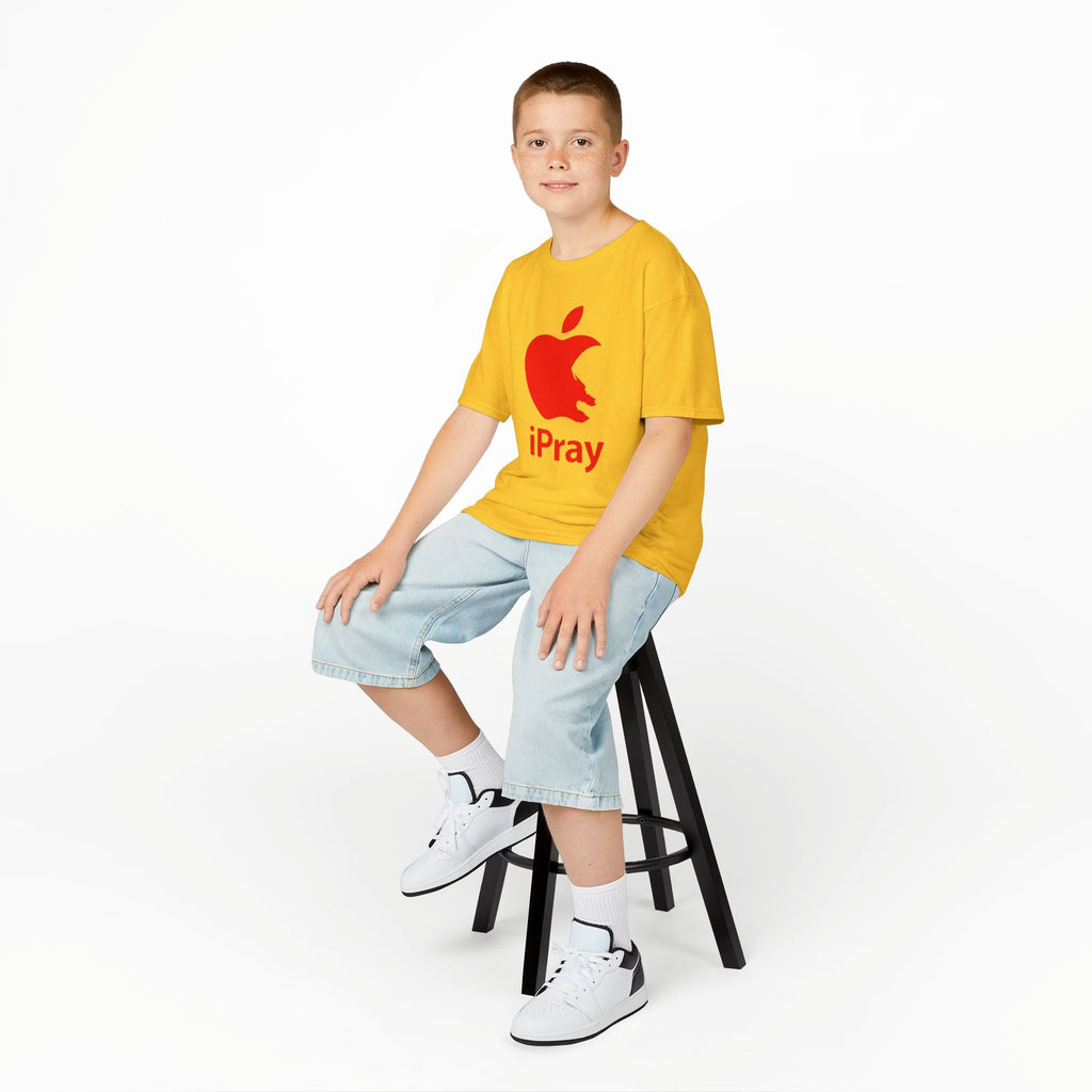 Kids Graphic Tee — Red iPray Logo Prayer Shirt for Children Printify
