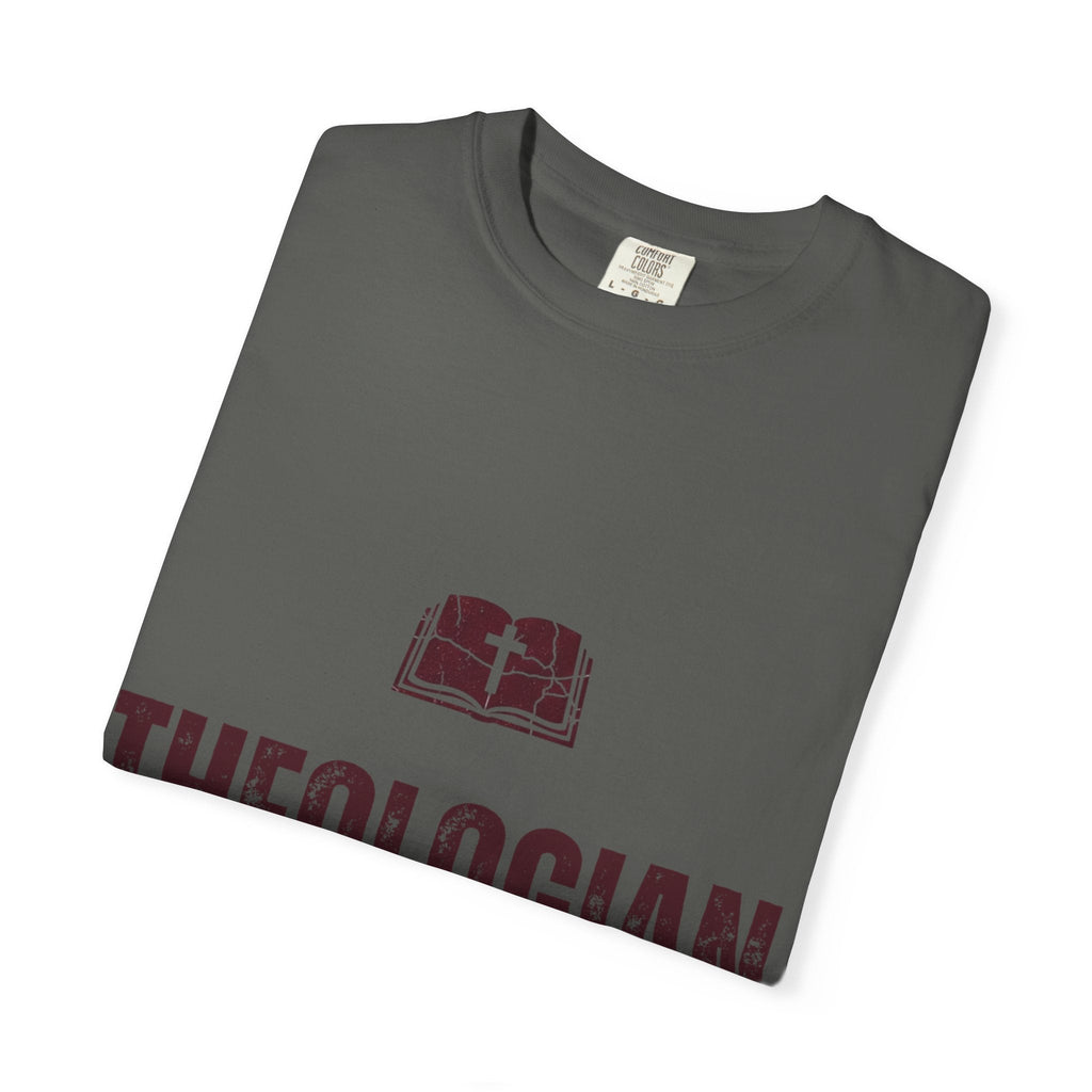 Theologian in Training T-Shirt – Open Bible & Cross Christian Tee for Faithful Learners Printify