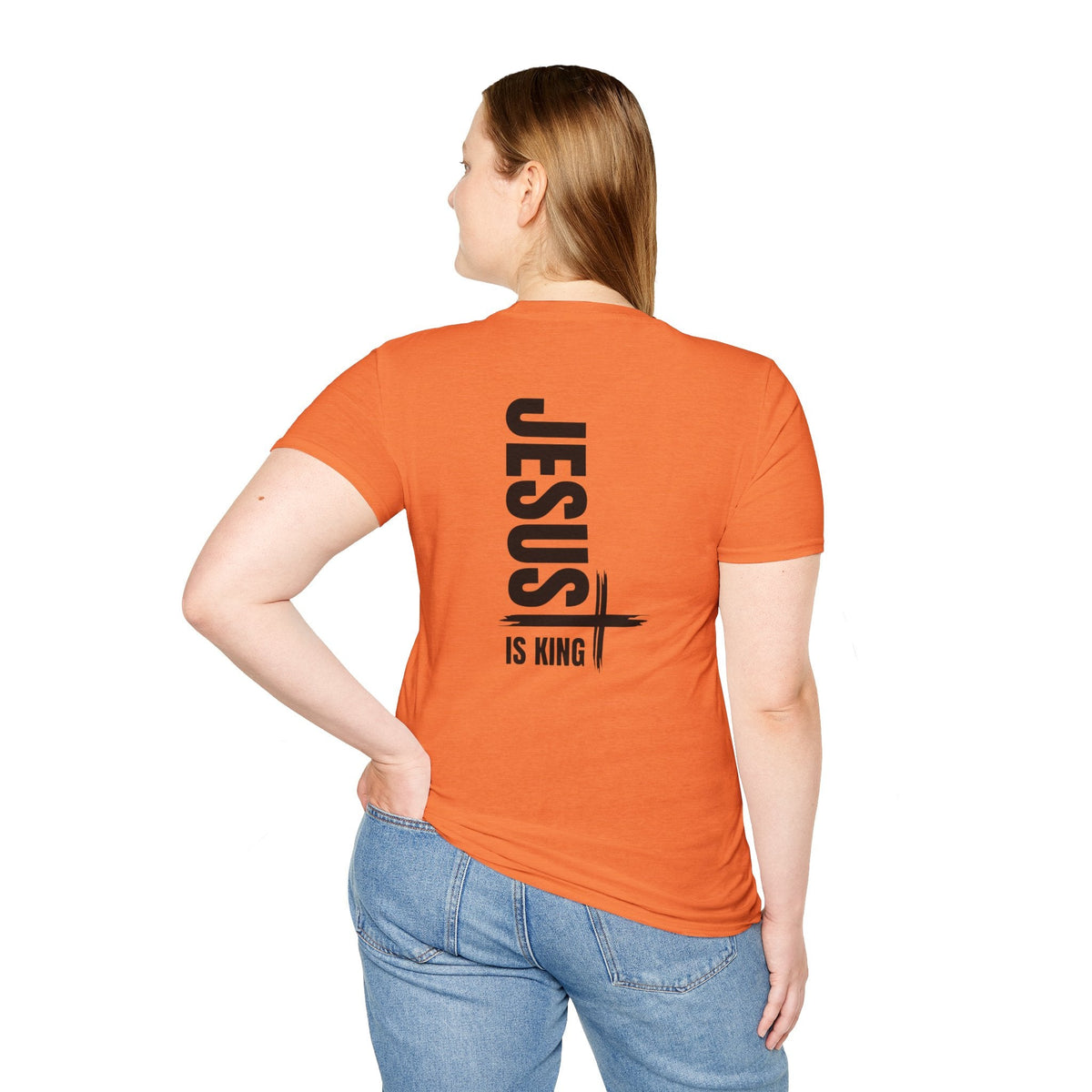 Jesus Is King T-shirt | Modern Typographic Cross Christian T-shirt Printify