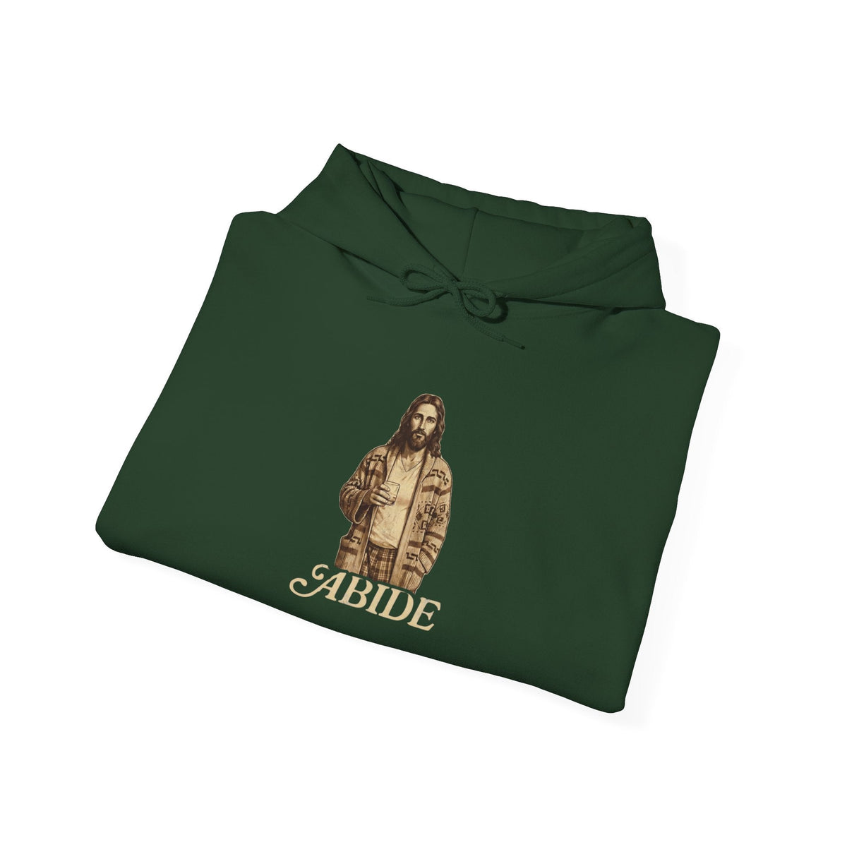 Abide Jesus Hoodie — Vintage 'The Dude' Religious Graphic Hoodie Printify