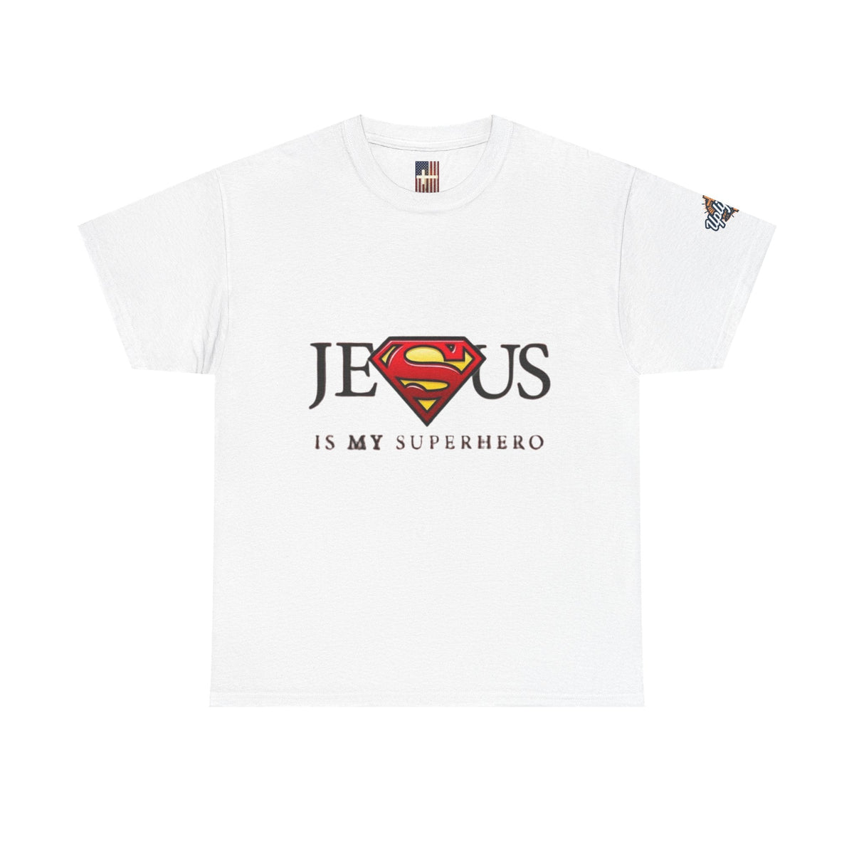 Jesus Is My Superhero T-Shirt — Faith-Based Superman-Inspired Tee Printify