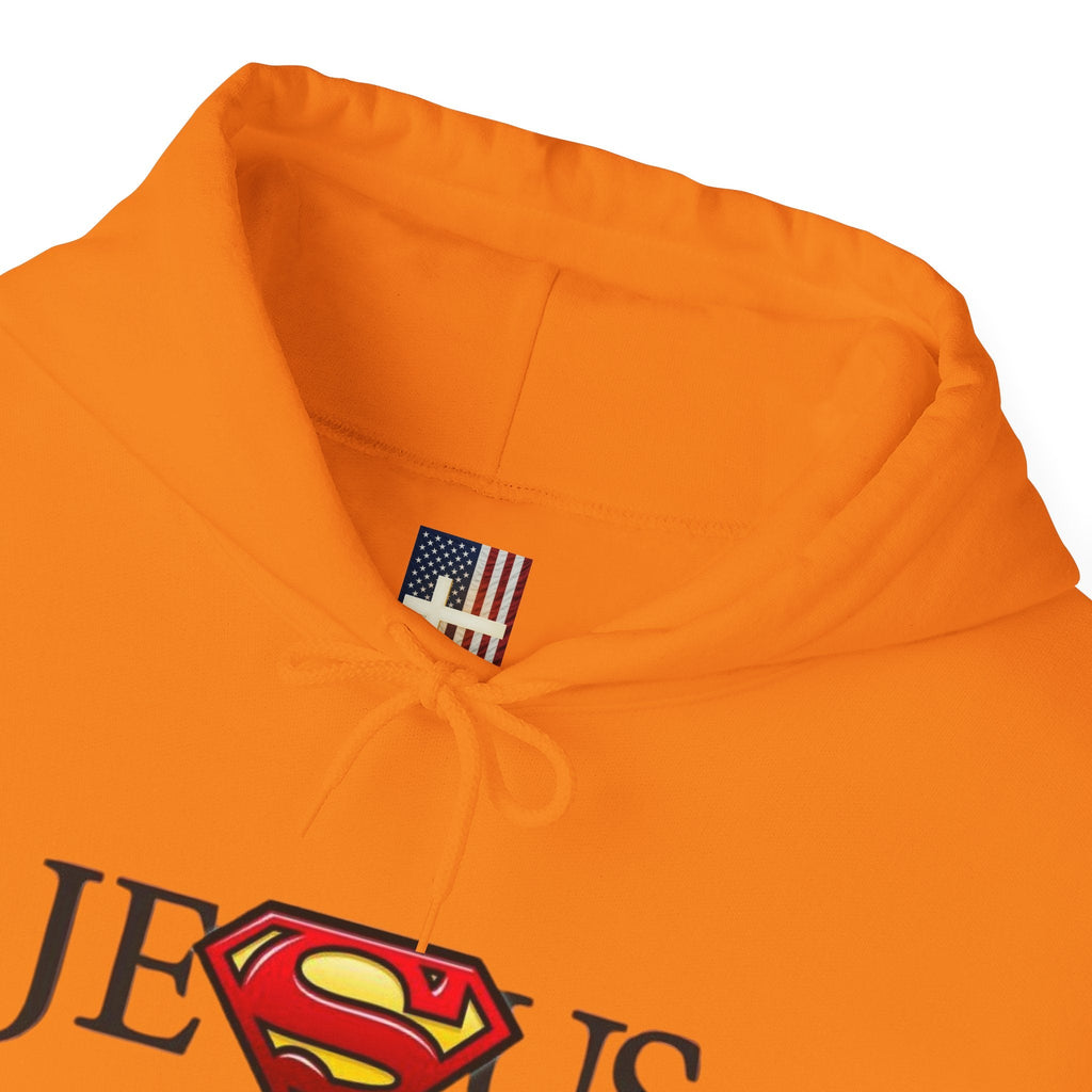 Jesus Is My Superhero Hoodie — Christian Faith Graphic Pullover Printify
