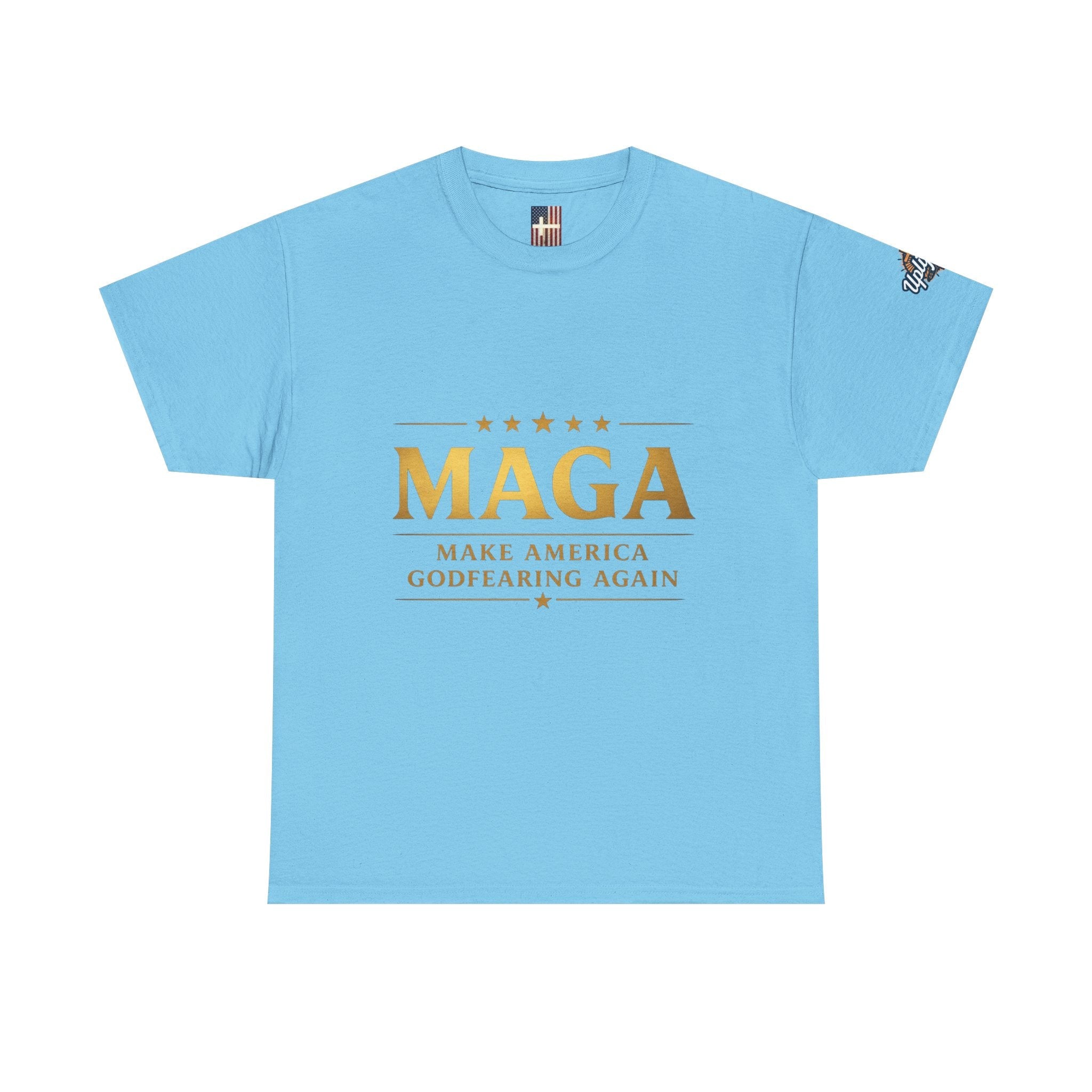 MAGA Gold Letter T-Shirt — "Make America Great Again" Printify