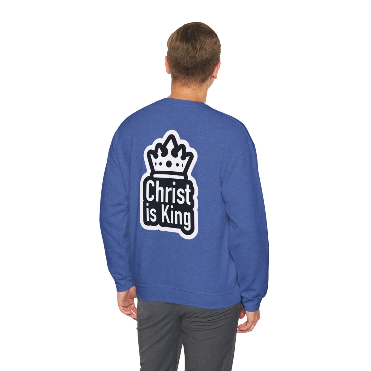 Christ is King Sweatshirt – Bold Crown & Cross Christian Hoodie for Unshakable Faith Printify