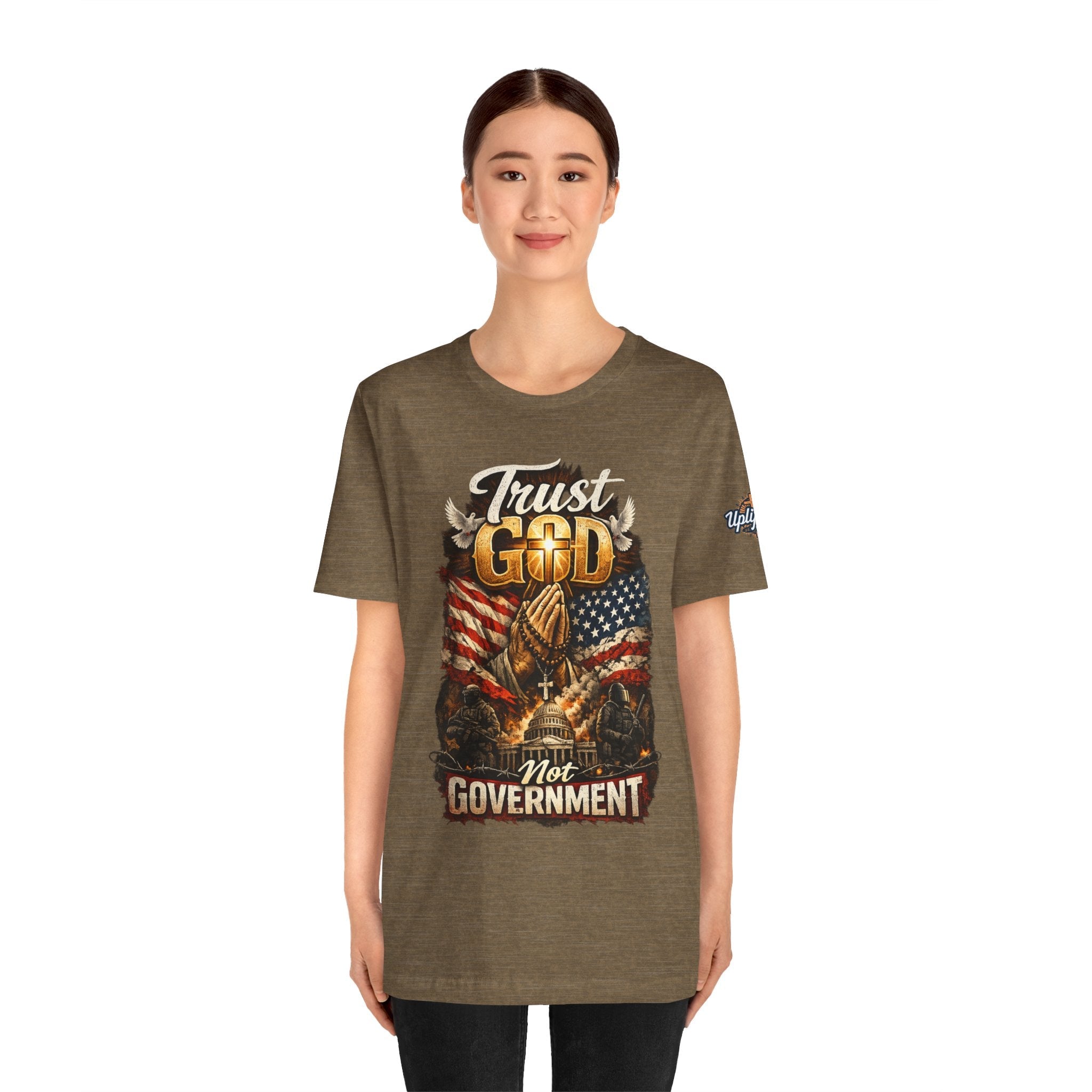 Trust God Not Government T-Shirt — Vintage Patriotic Christian Tee Printify