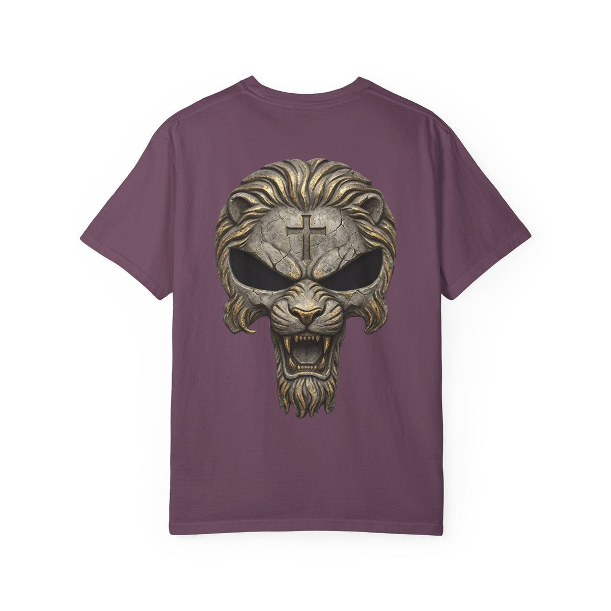 Lion of Judah Skull Christian T-shirt - Warrior Faith Cross T-shirt Printify