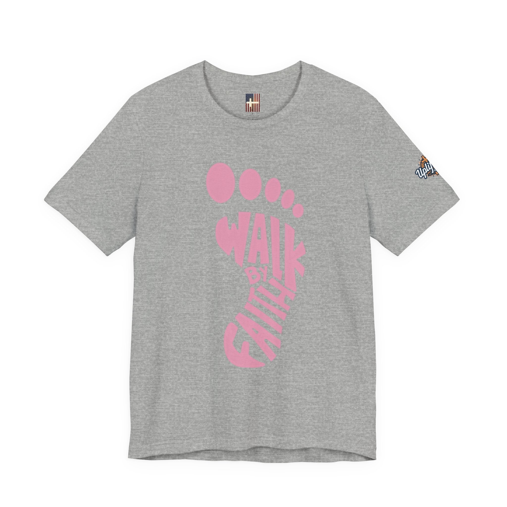 Walk By Faith Footprint T-Shirt Printify