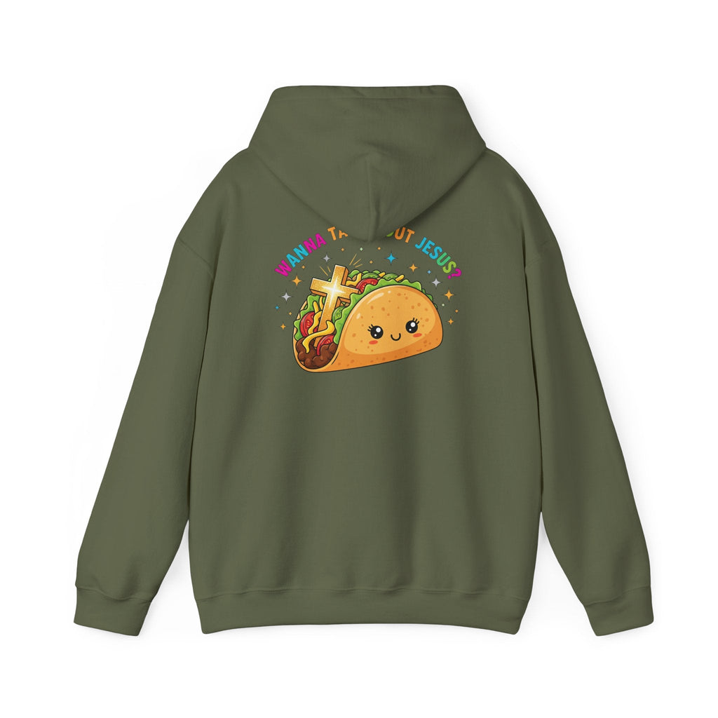 Wanna Taco 'Bout Hoodie – Cozy Christian Pun Hoodie for Faith & Fun Printify