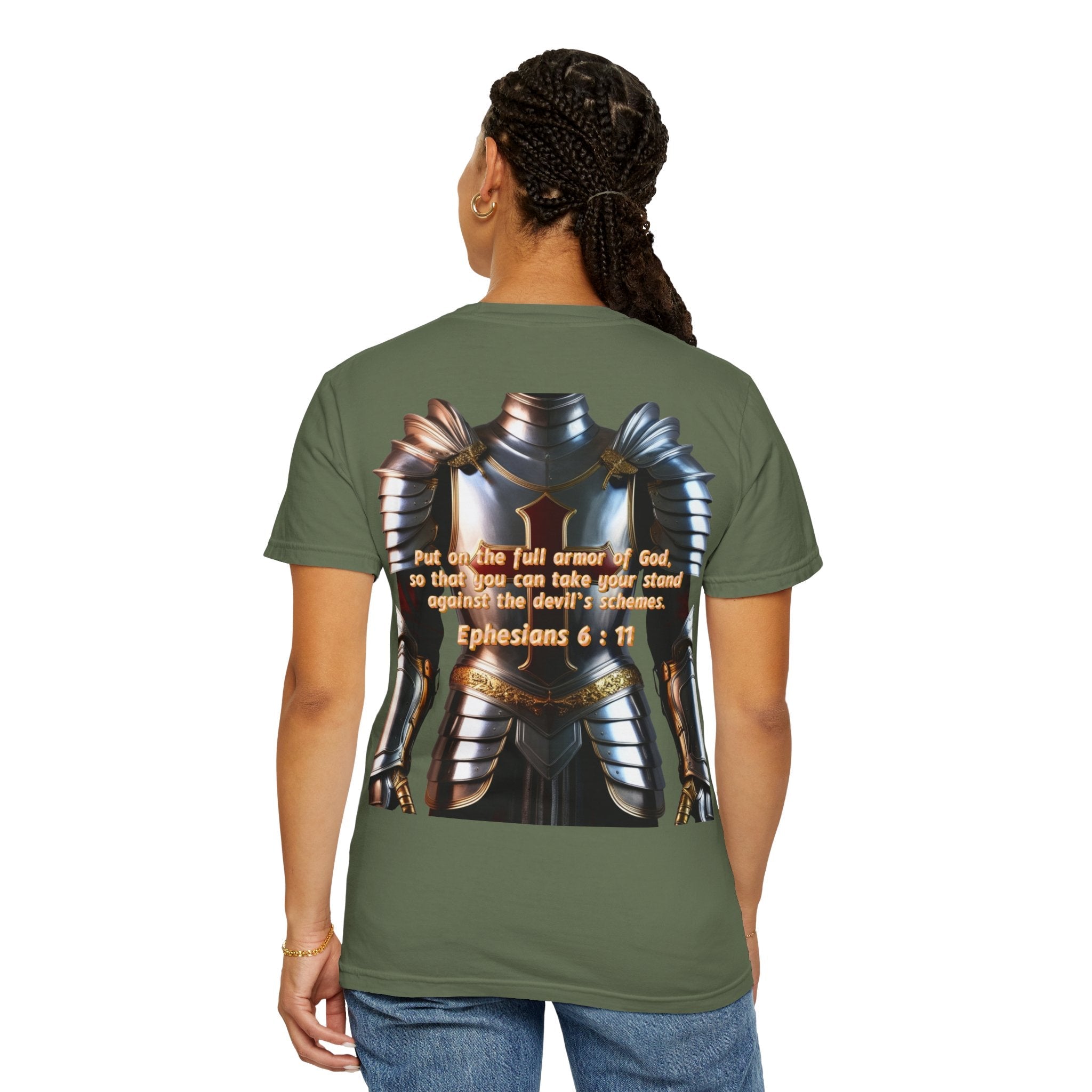 Religious Graphic Armor Of God Design - Unisex Garment-Dyed T-shirt Printify