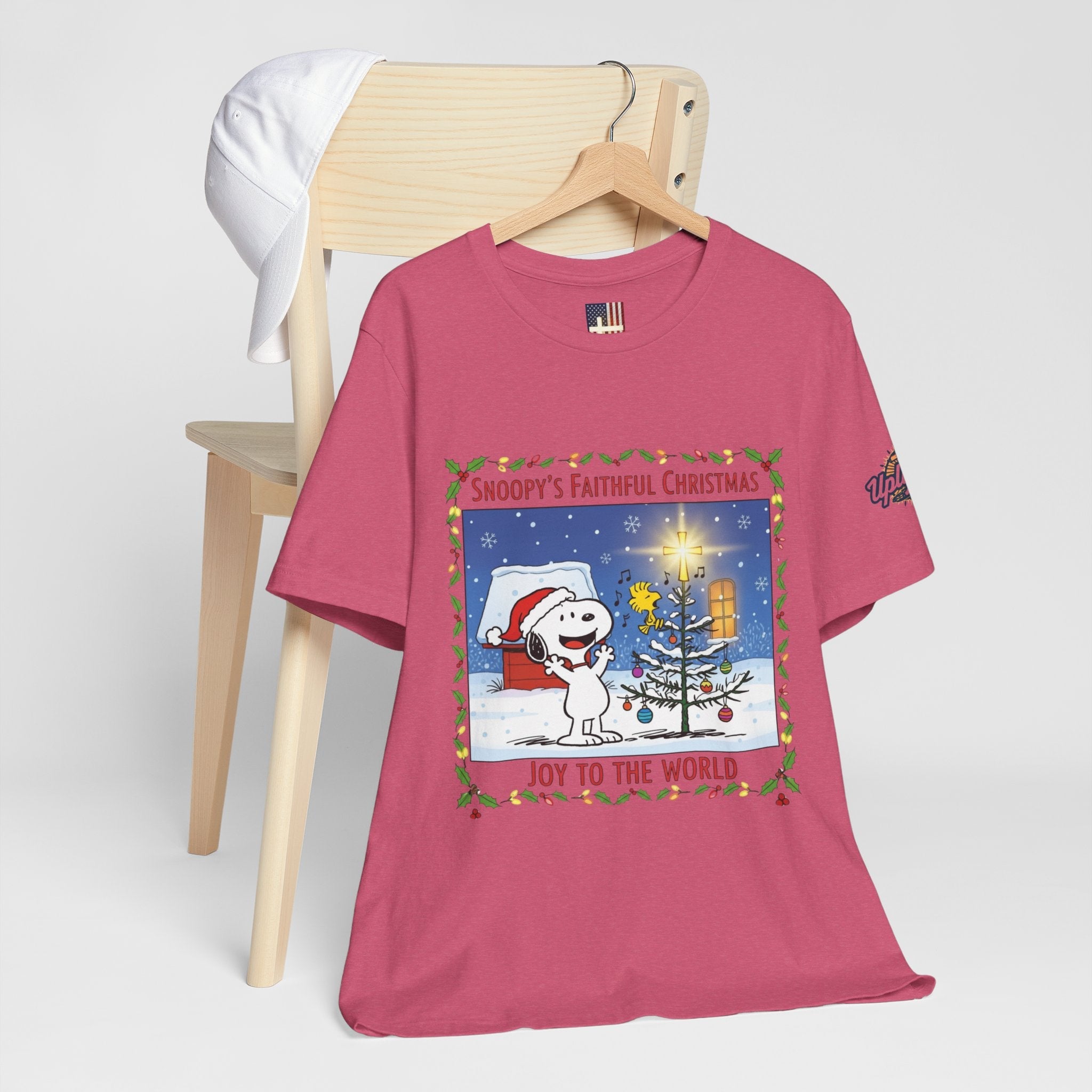 🎄 Faithful Christmas Friends – Christian Holiday T-Shirt | Festive Tree & Cartoon Duo | Heartwarming Christmas Tee by Uplifted Gear Printify
