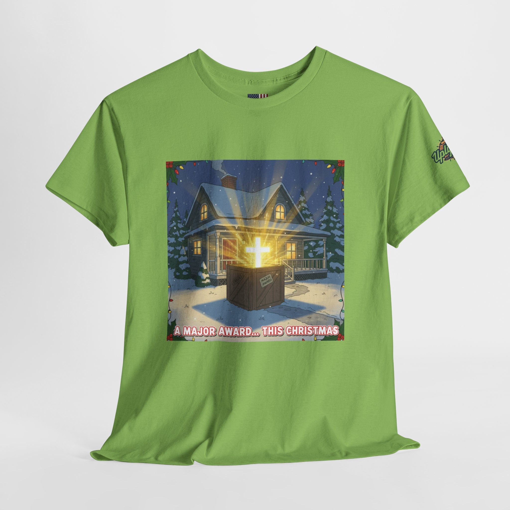 A Major Award This Christmas T-shirt – Fragile Leg Lamp Parody Cross Unboxing Christian T-shirt for Hilarious Faith & Holiday Glow Printify