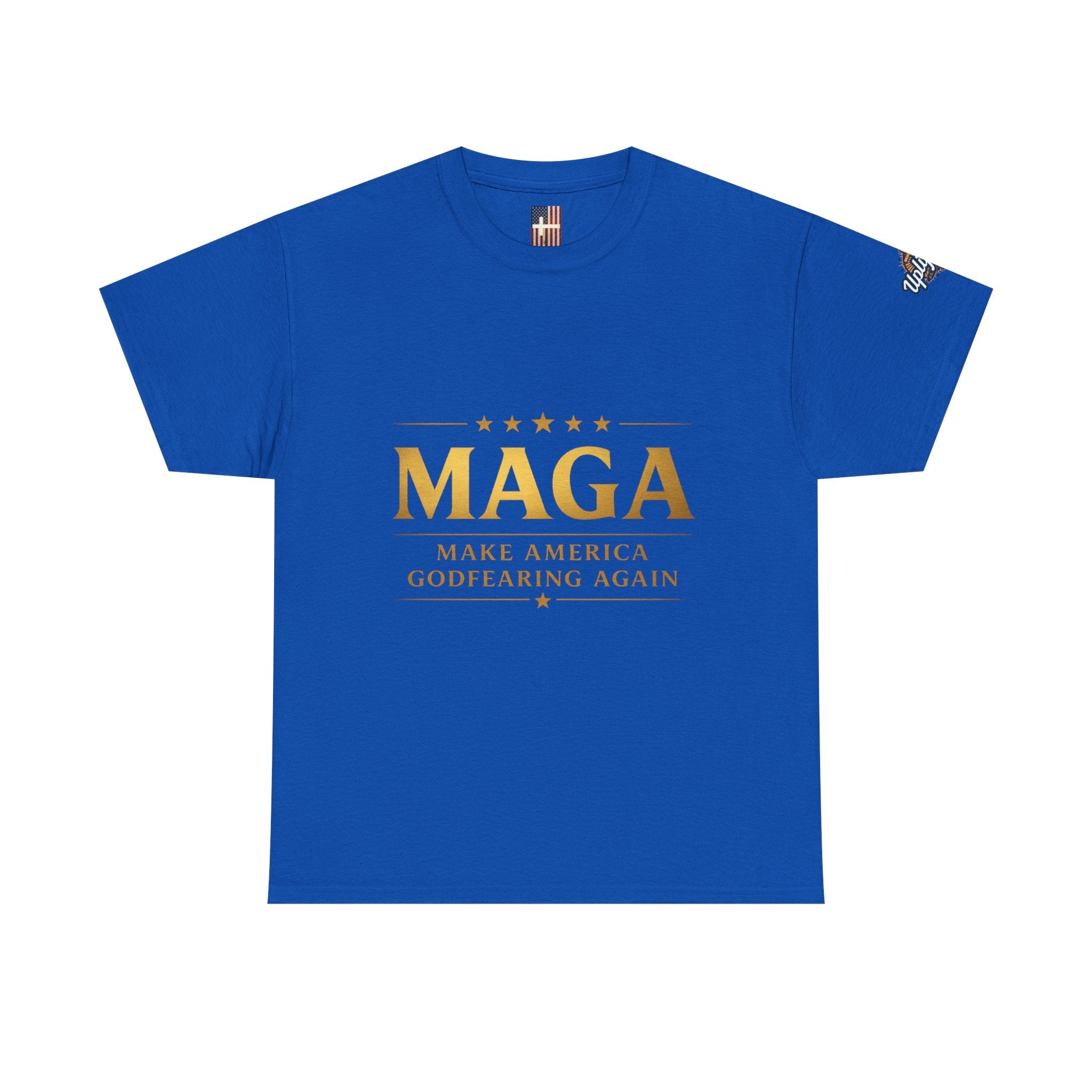 MAGA Gold Letter T-Shirt — "Make America Great Again" Printify
