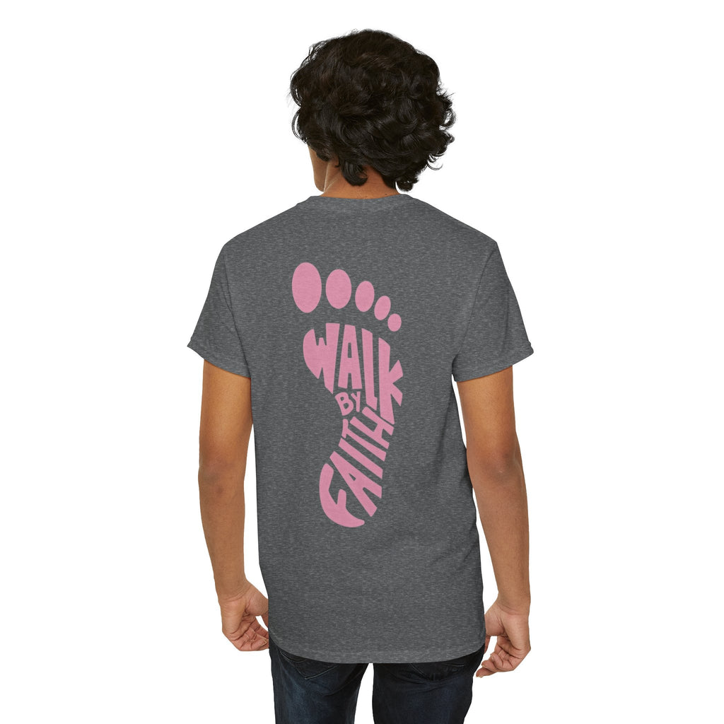 Walk By Faith Footprint T-Shirt Printify