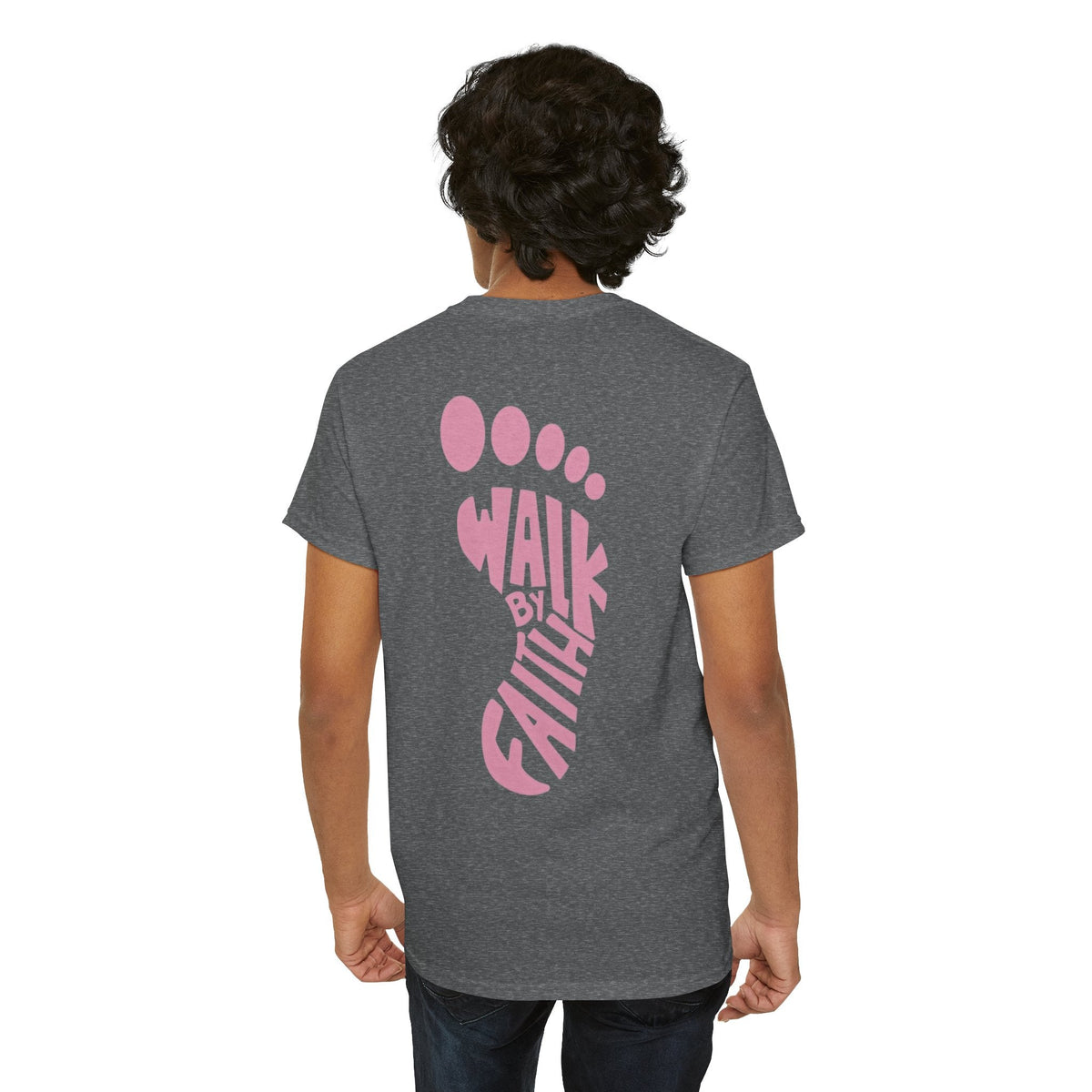 Walk By Faith Footprint T-Shirt Printify