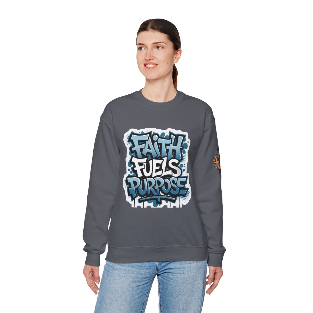Faith Fuels Purpose Sweatshirt – Inspirational Christian Sweatshirt for Divine Drive & Unstoppable Belief Printify