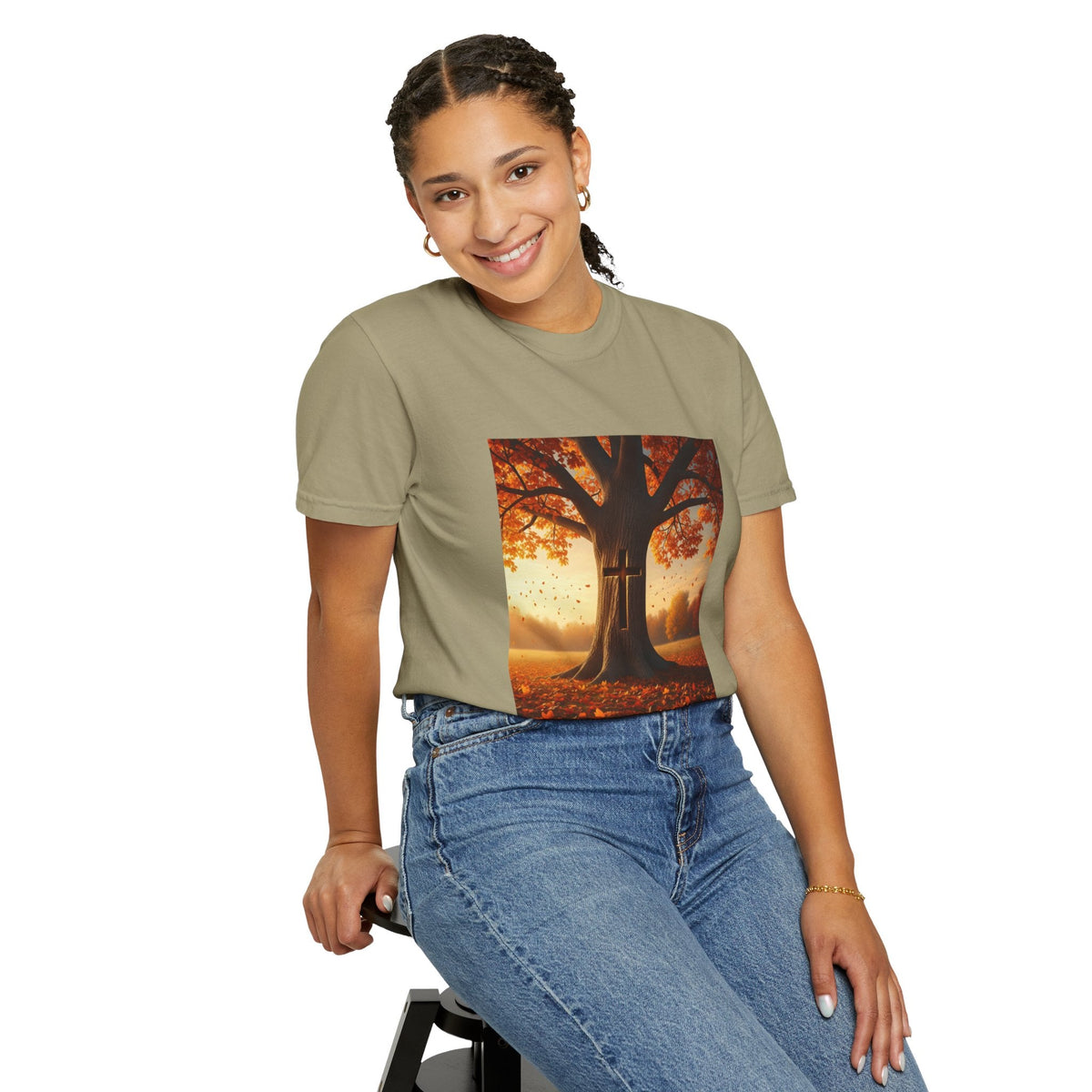 Trust in the Lord T-Shirt – Autumn Tree Christian Tee with Proverbs 3:5 Printify