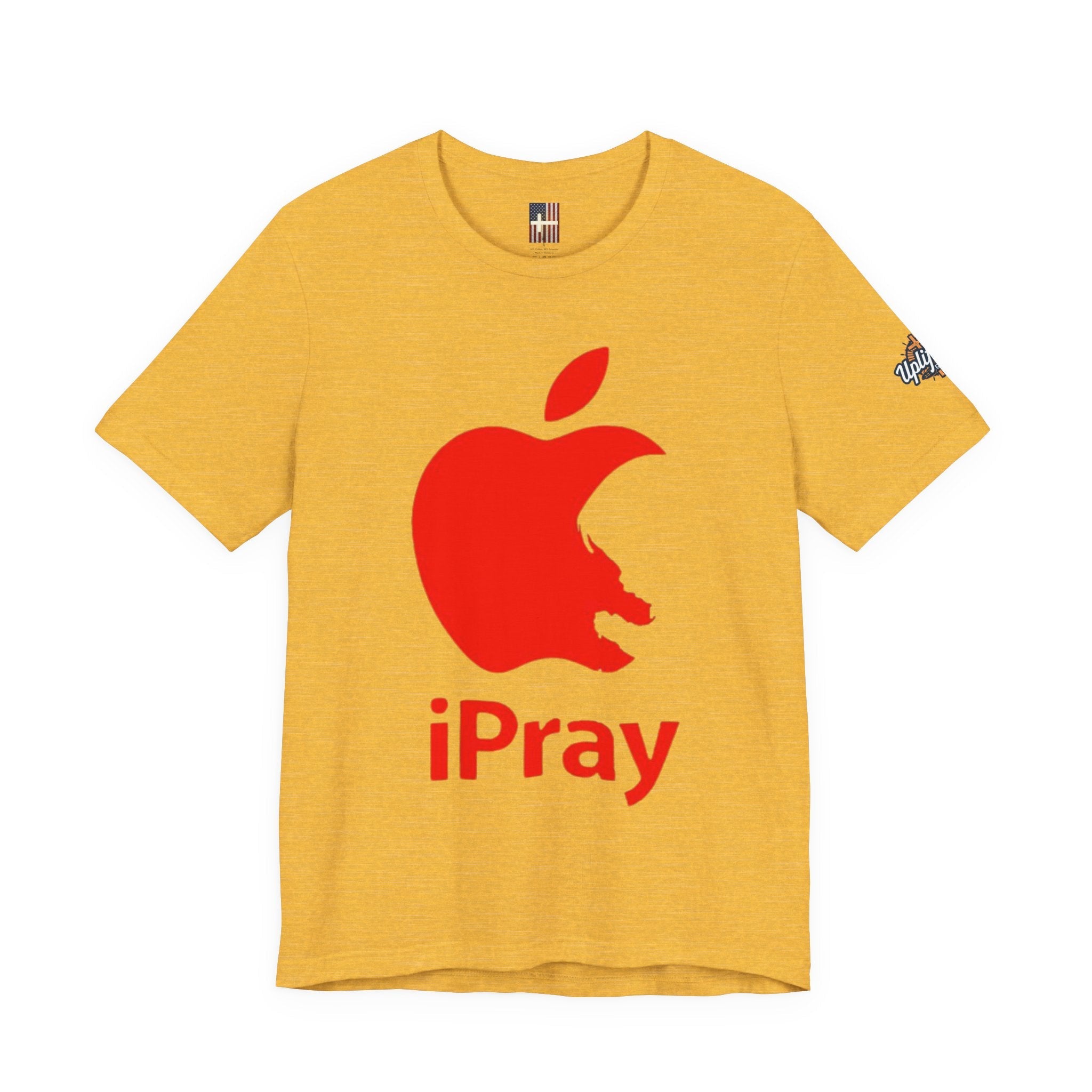 iPray Red Apple Christian T-Shirt — Faith Graphic Tee Printify