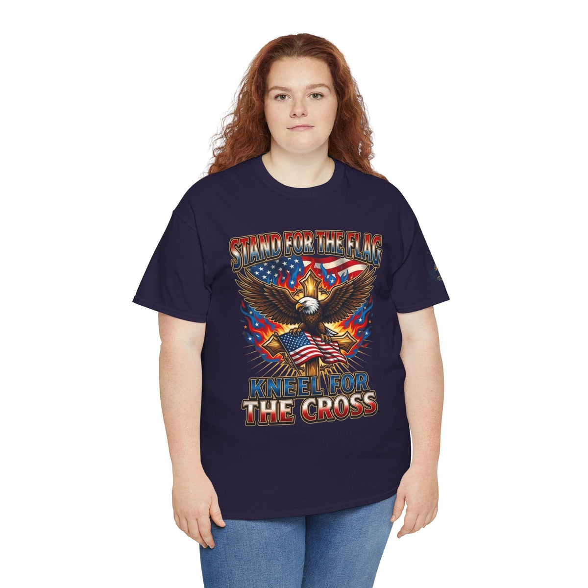 Stand for the Flag Kneel for the Cross T-shirt | Patriotic Eagle T-shirt Printify