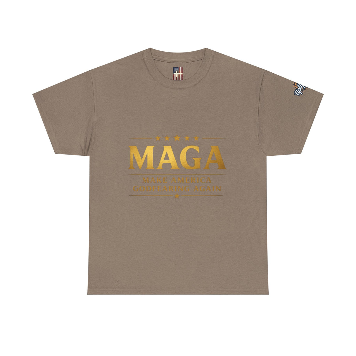 MAGA Gold Letter T-Shirt — "Make America Great Again" Printify