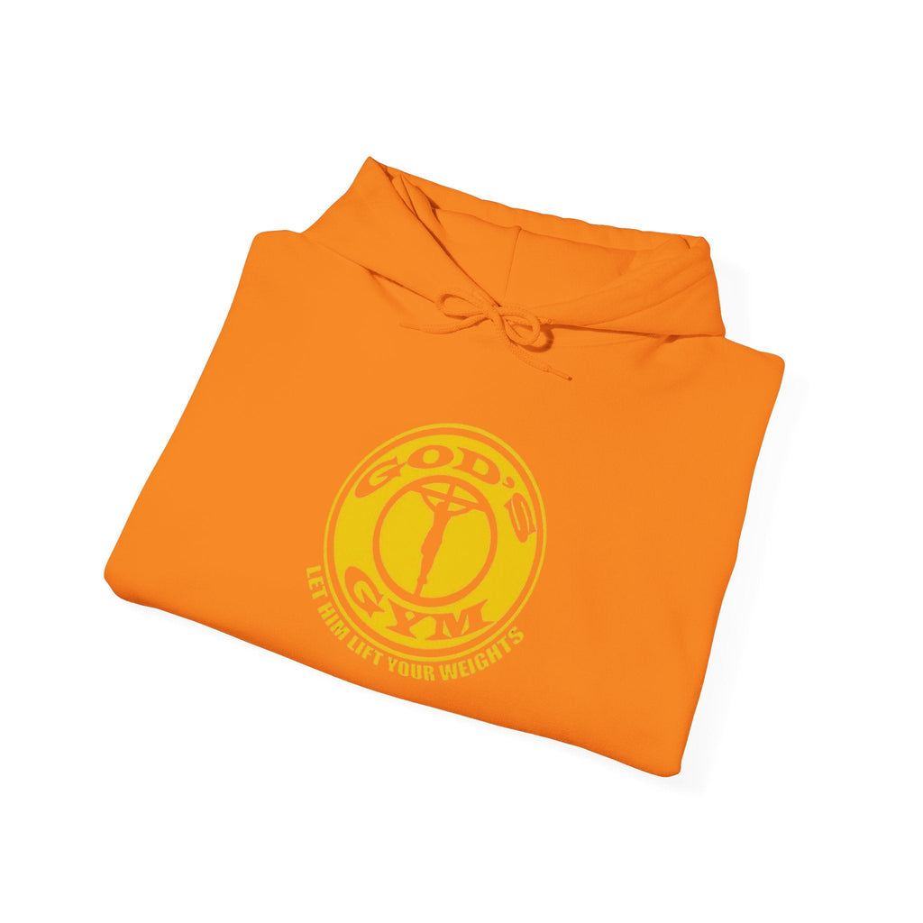 God's Gym Hoodie — "Let Him Lift Your Weights" Christian Fitness Hoodie Printify