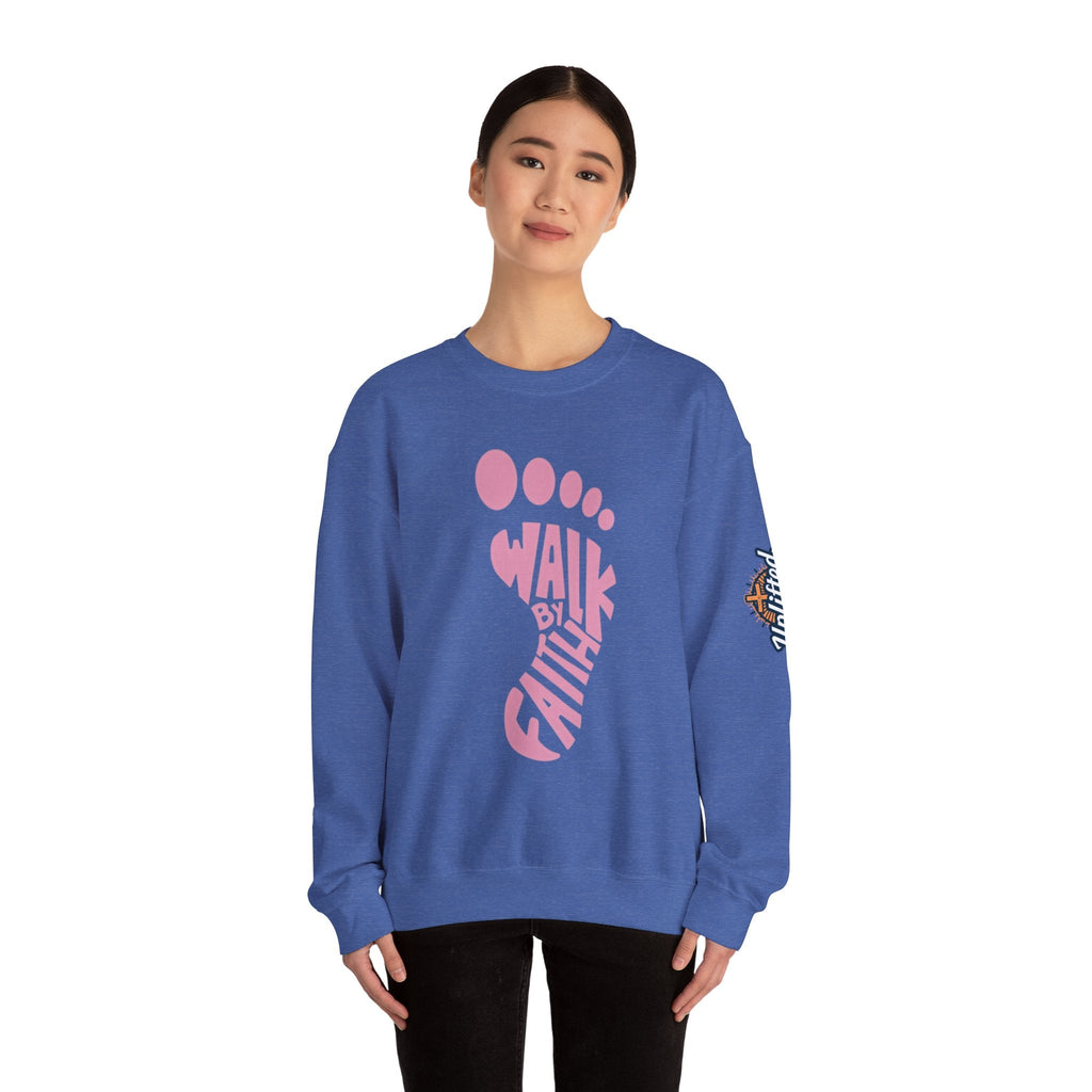 Walk By Faith Footprint Sweatshirt Printify