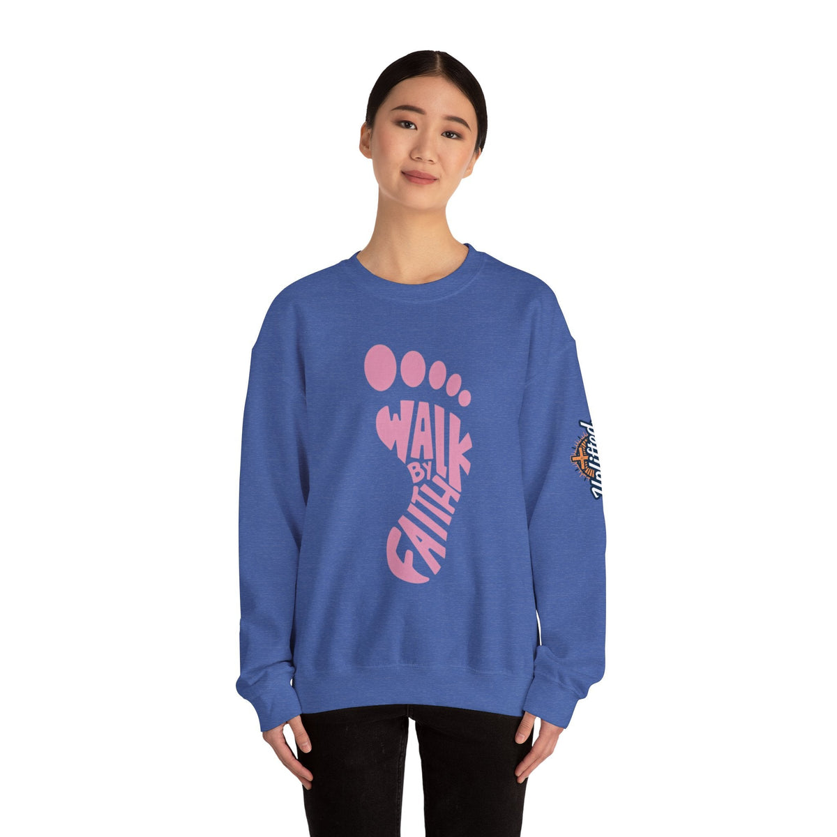 Walk By Faith Footprint Sweatshirt Printify