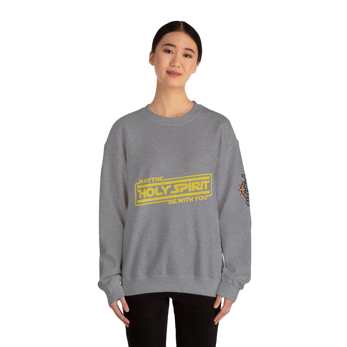 May the Holy Spirit Be With You Sweatshirt - Christian Star Wars Parody Sweatshirt Printify