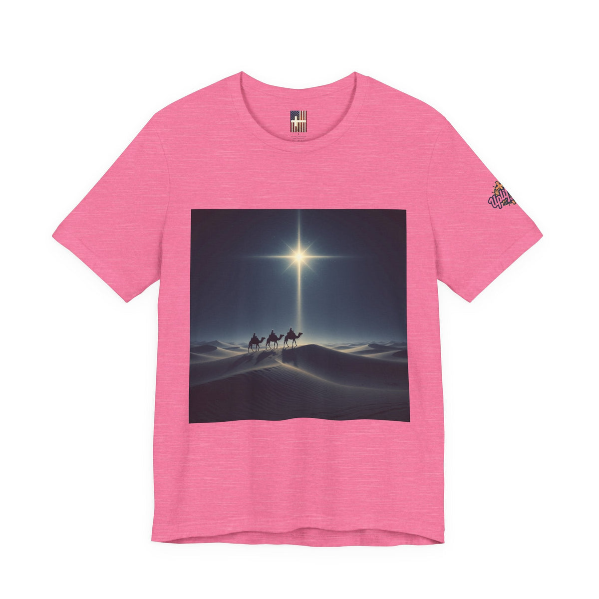 3 Wise Men T-shirt – Magi Camels Nativity Journey Christian Christmas T-shirt for Epiphany Faith & Holy Night Printify