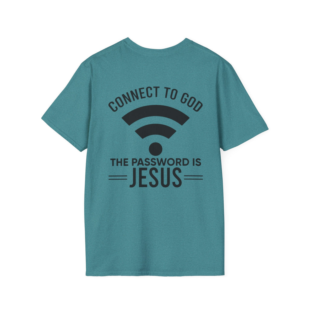 Connect to God T-shirt - WIFI Password is Jesus - Funny Christian Faith T-shirt Printify