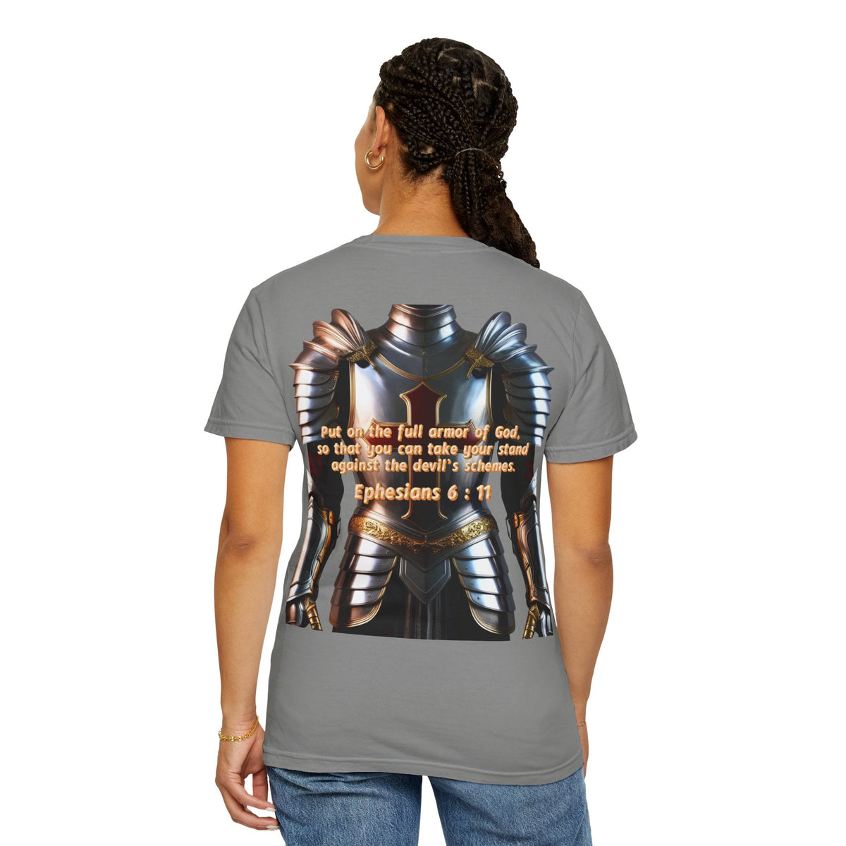 Religious Graphic Armor Of God Design - Unisex Garment-Dyed T-shirt Printify