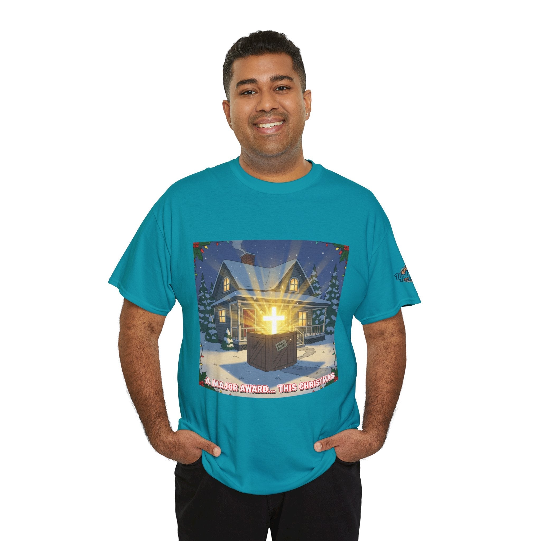 A Major Award This Christmas T-shirt – Fragile Leg Lamp Parody Cross Unboxing Christian T-shirt for Hilarious Faith & Holiday Glow Printify