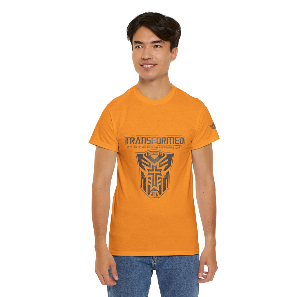 Transformer Logo Christian T-shirt | 2 Corinthians 3:18 Bible Verse T-shirt Printify