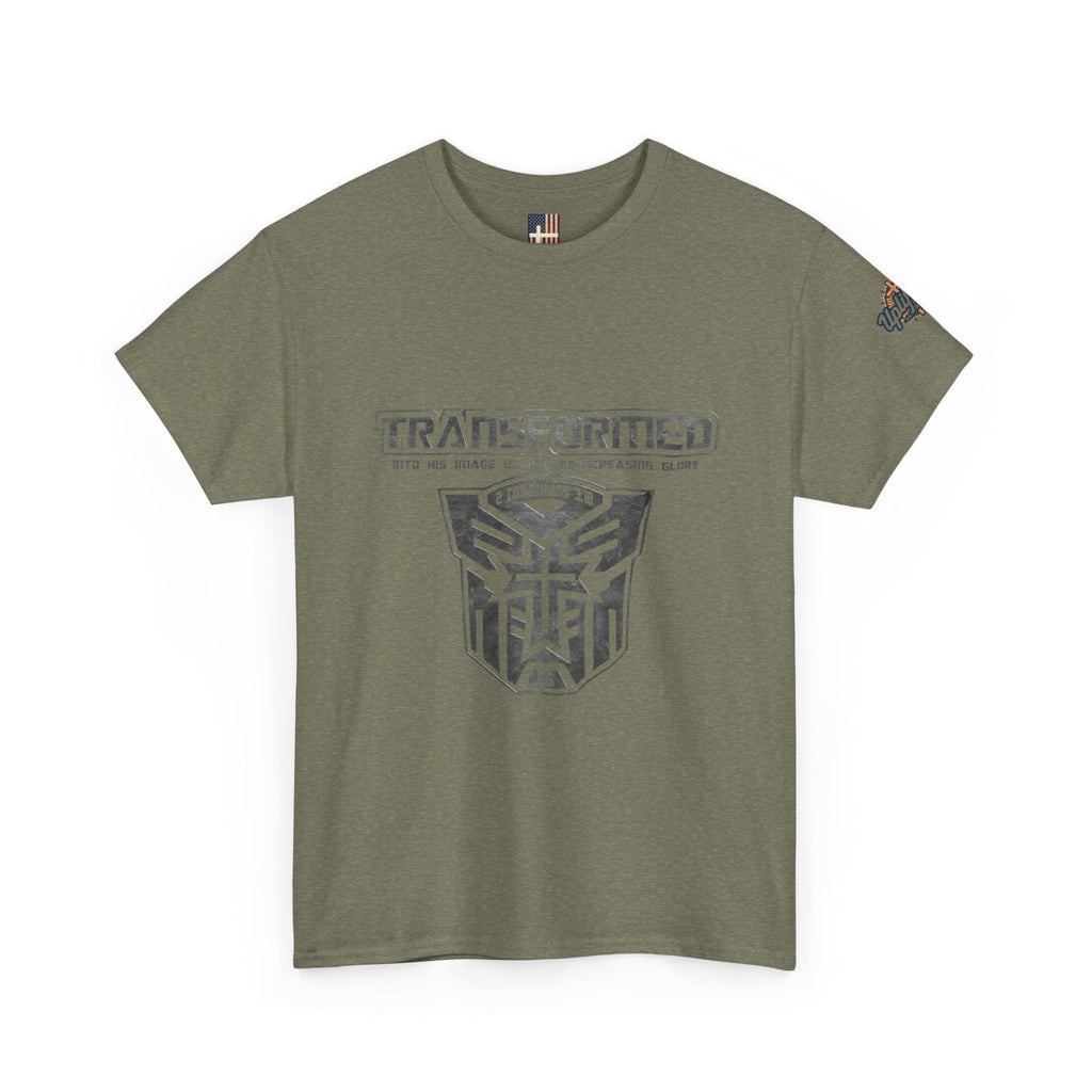 Transformer Logo Christian T-shirt | 2 Corinthians 3:18 Bible Verse T-shirt Printify