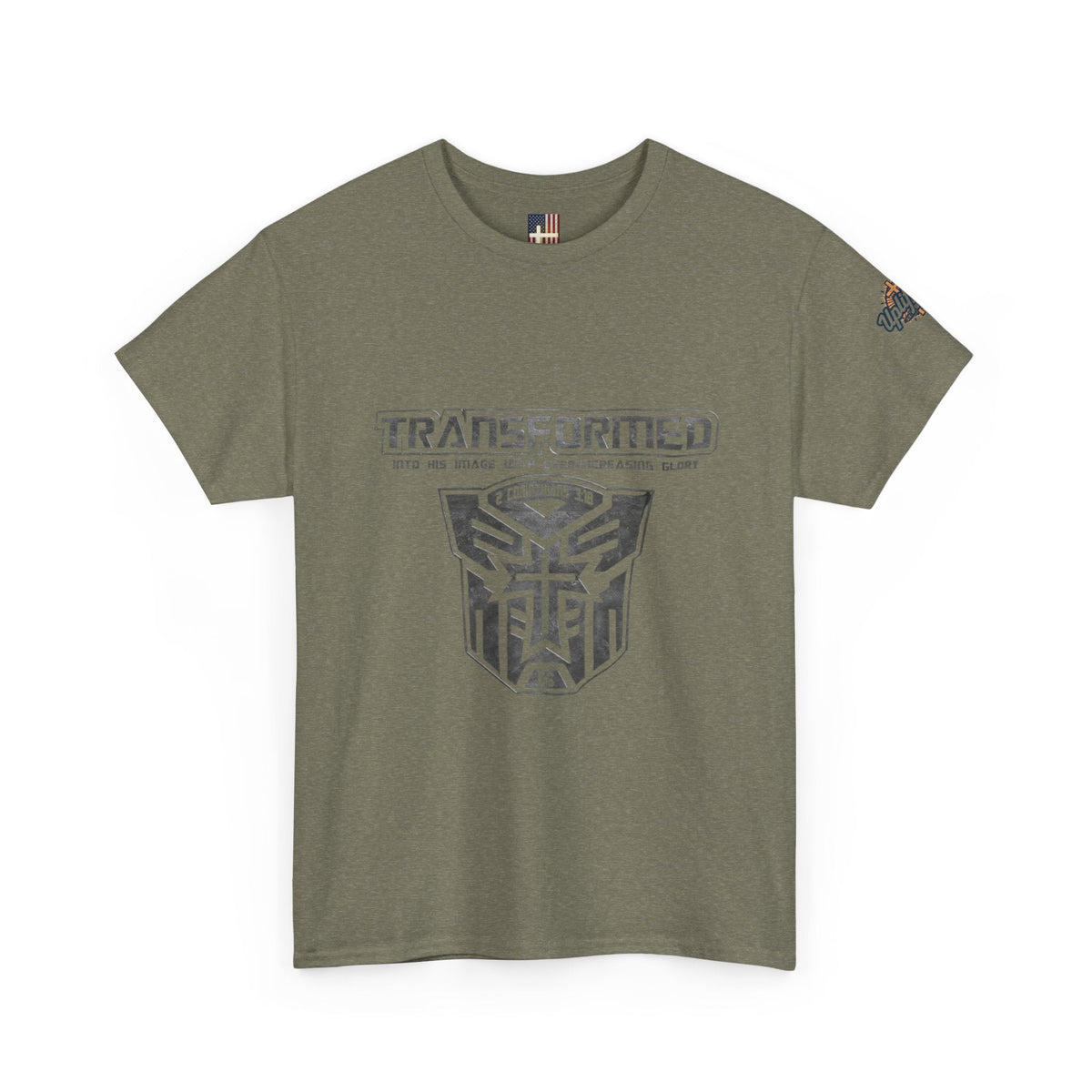 Transformer Logo Christian T-shirt | 2 Corinthians 3:18 Bible Verse T-shirt Printify