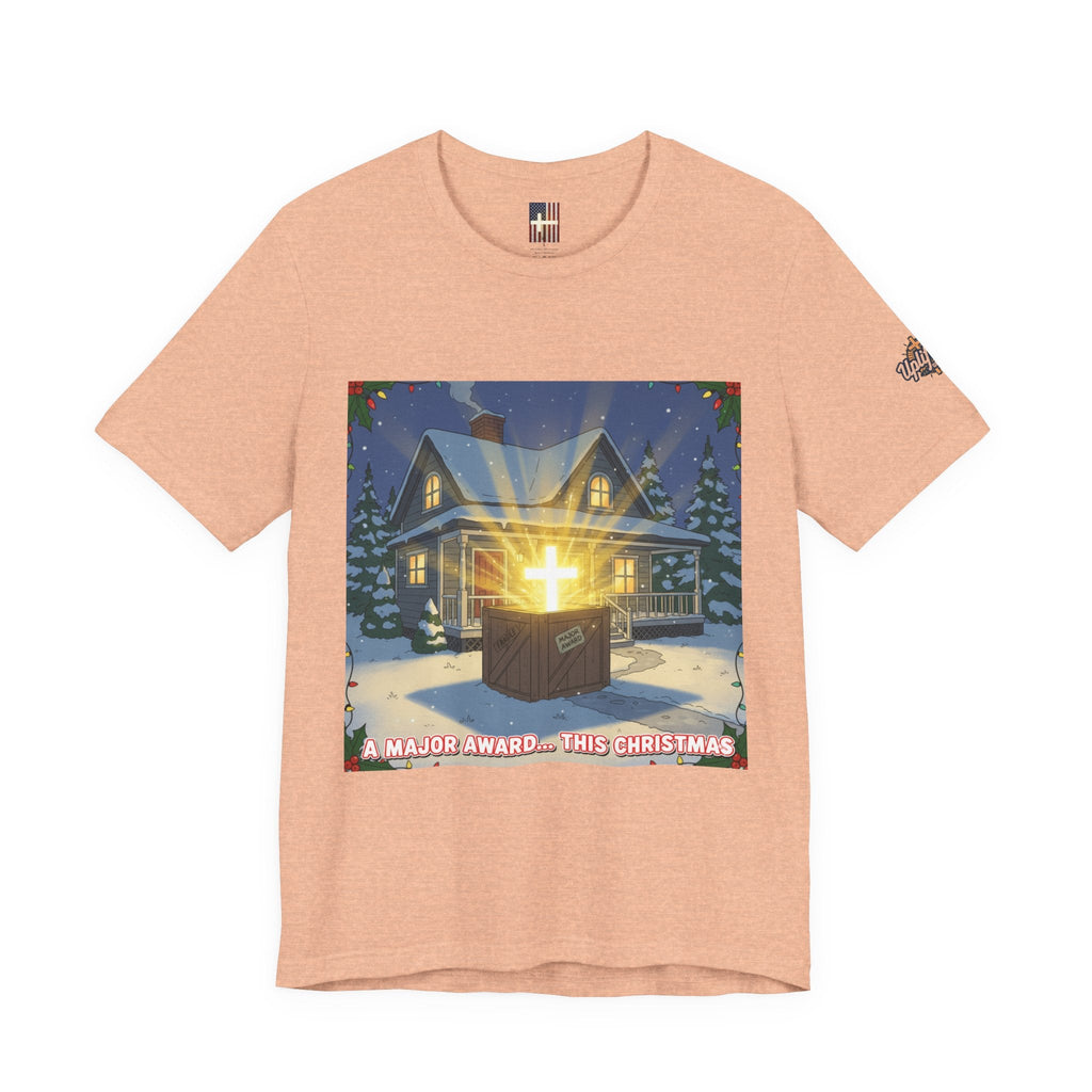 A Major Award This Christmas T-shirt – Fragile Leg Lamp Parody Cross Unboxing Christian T-shirt for Hilarious Faith & Holiday Glow Printify